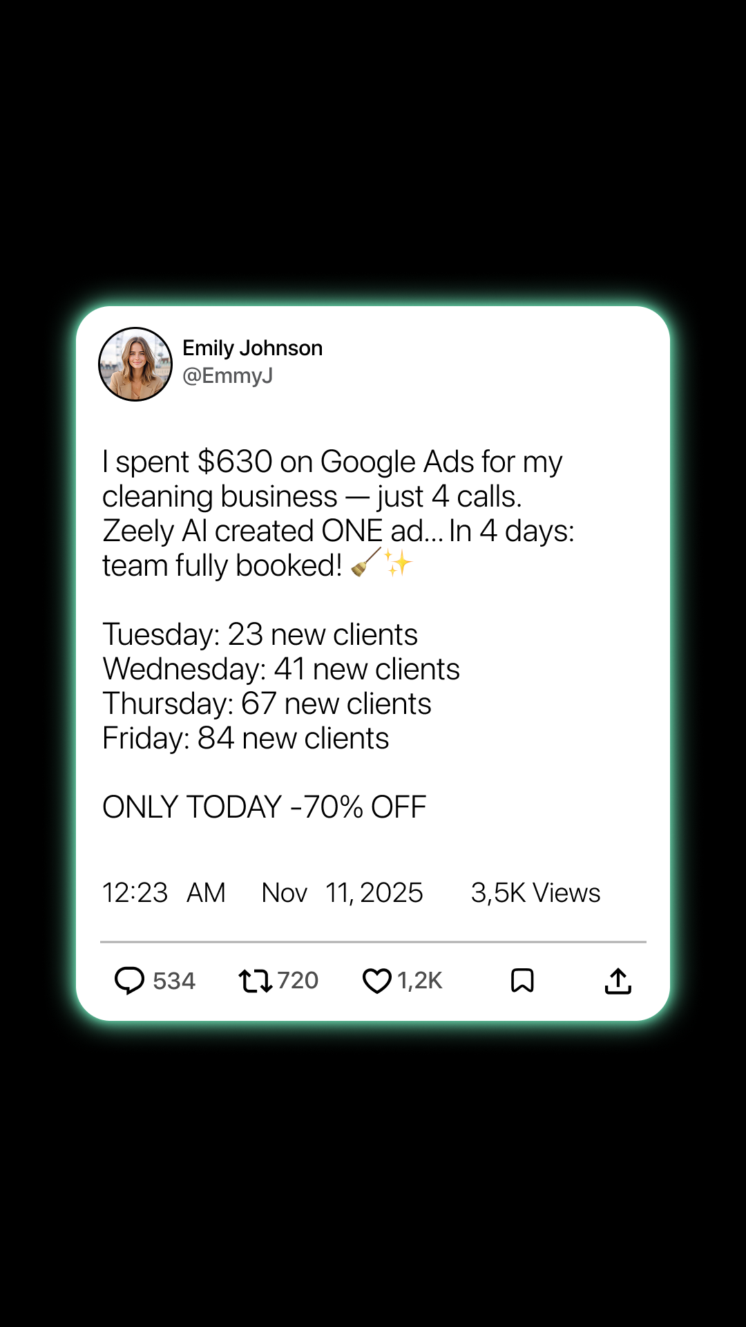 Zeely Facebook ad