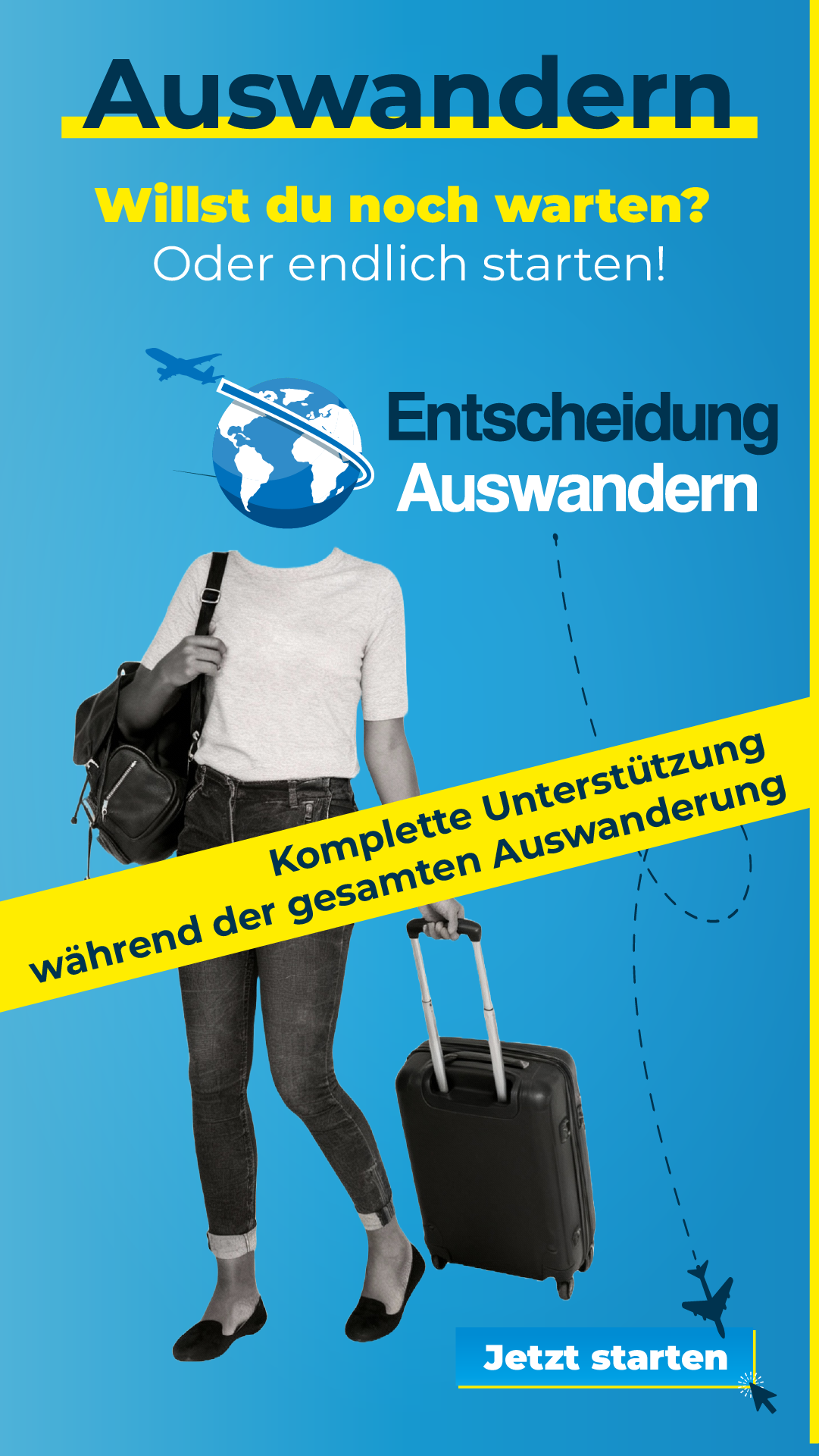 Entscheidung Auswandern Facebook ad from Feb 8, 2026