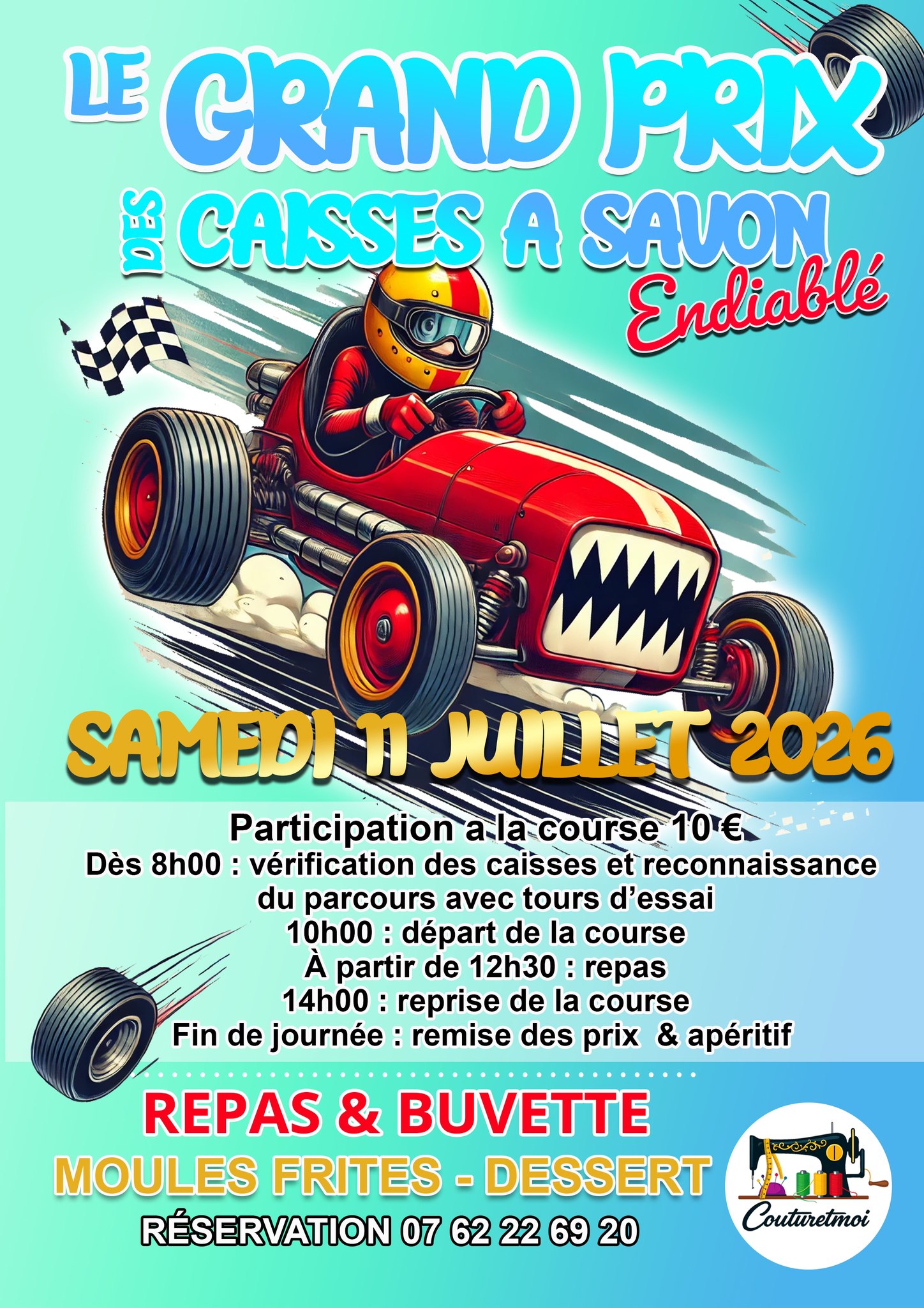 Couturetmoi Facebook ad: Courses de caisses a savon & Moules frites