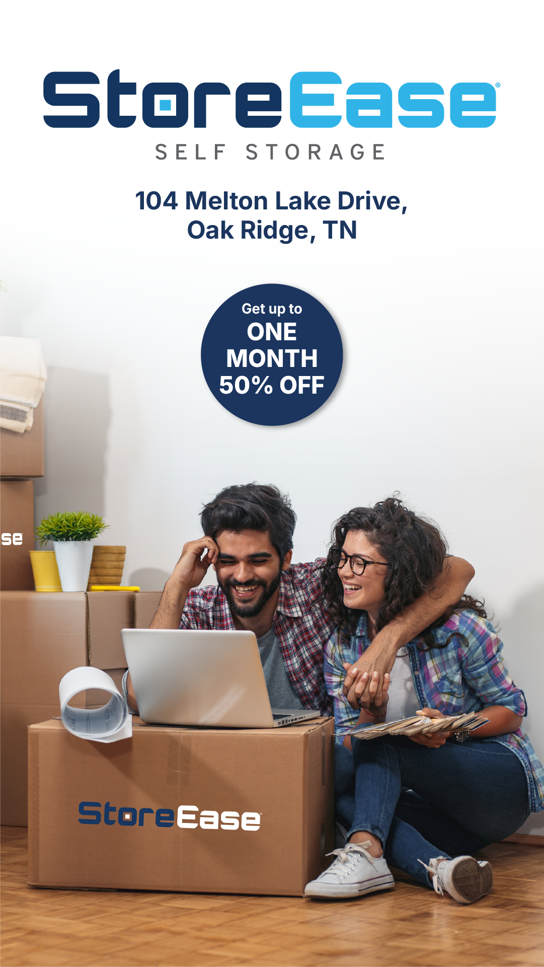StoreEase Self Storage Facebook ad from Nov 1, 2025