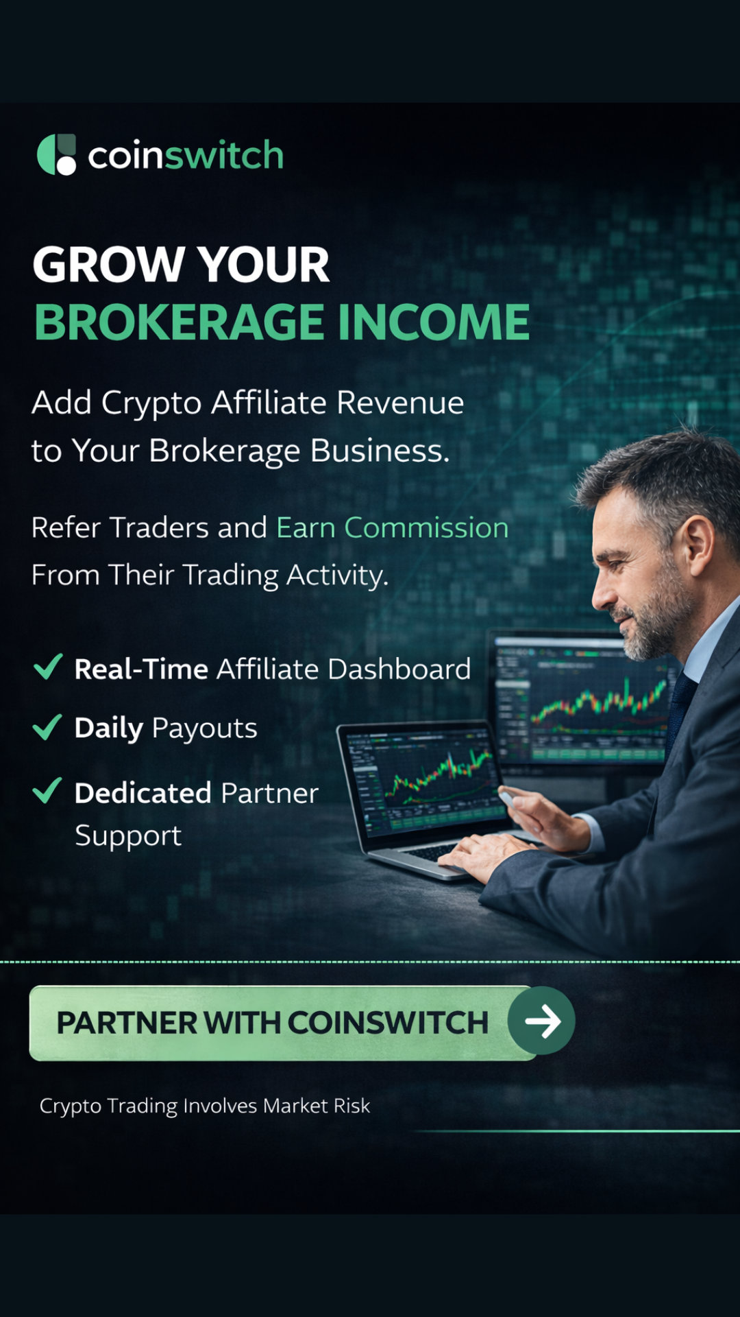 CoinSwitch Affiliate Partners India Facebook ad from Mar 10, 2026