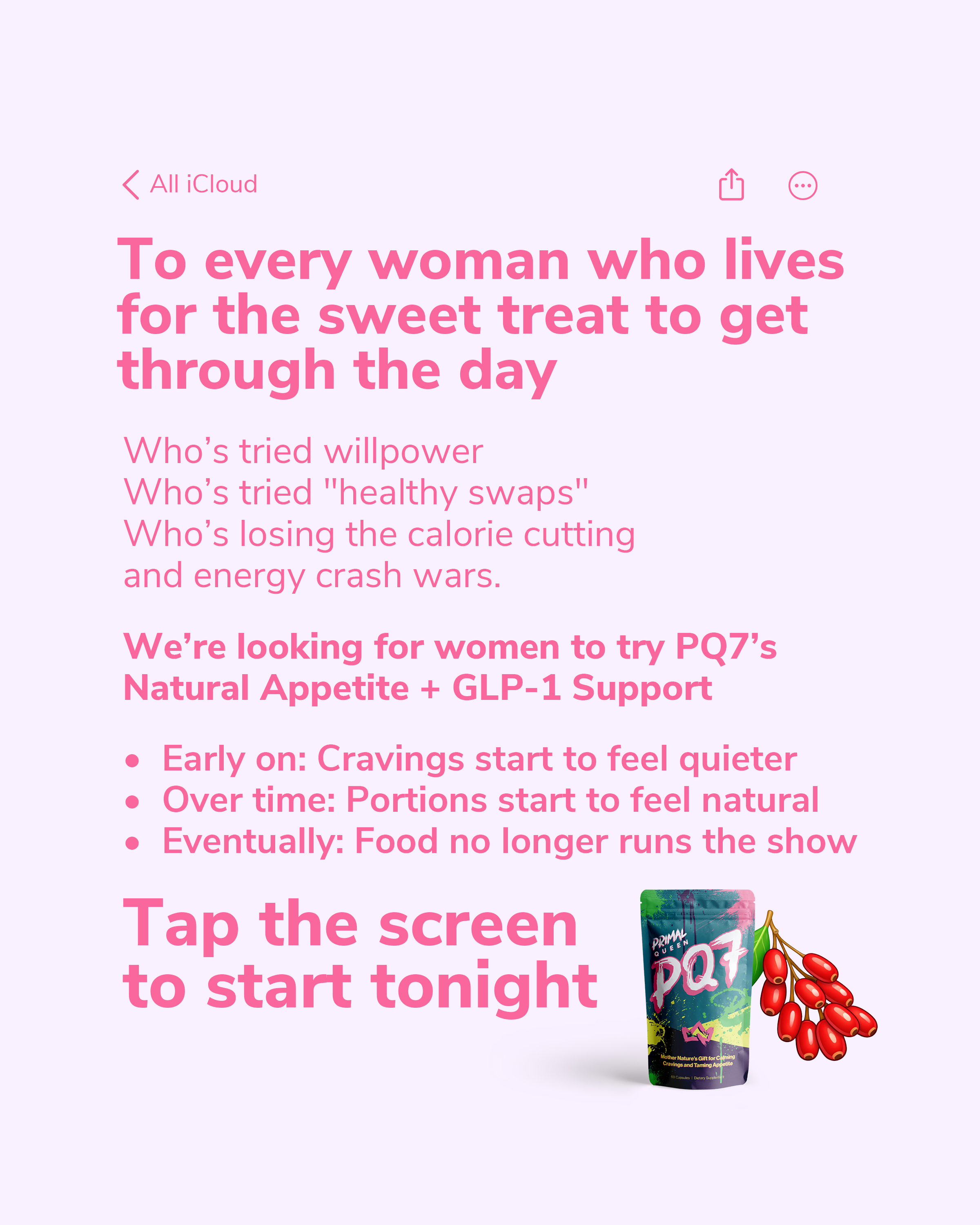 Primal Queen Facebook ad
