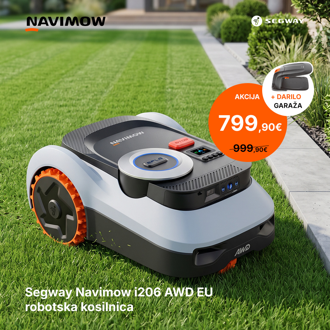 Navimow Shop Facebook ad: Akcija + brezplačna garaža