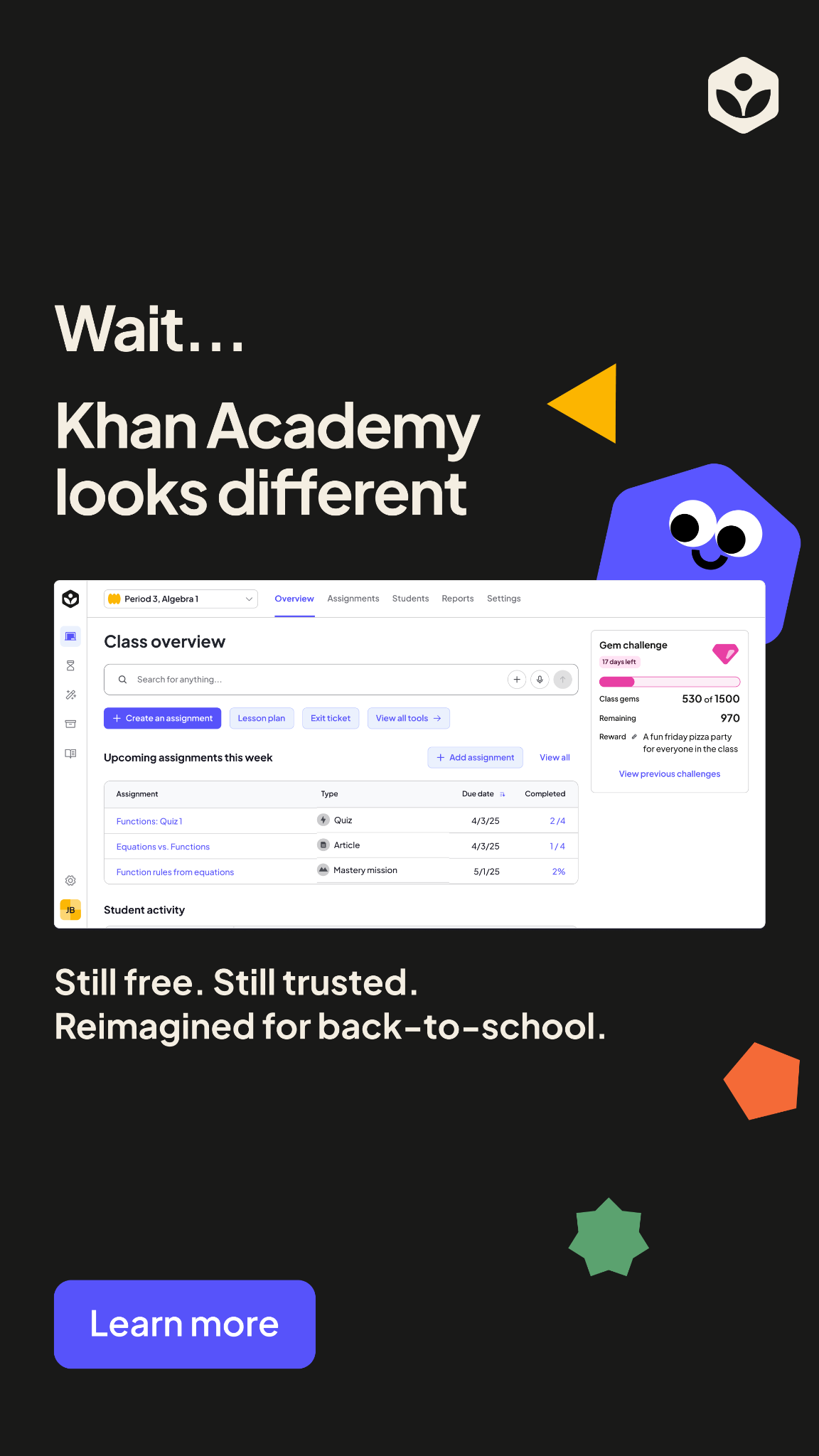 Khan Academy Facebook ad: Designed for How You Teach