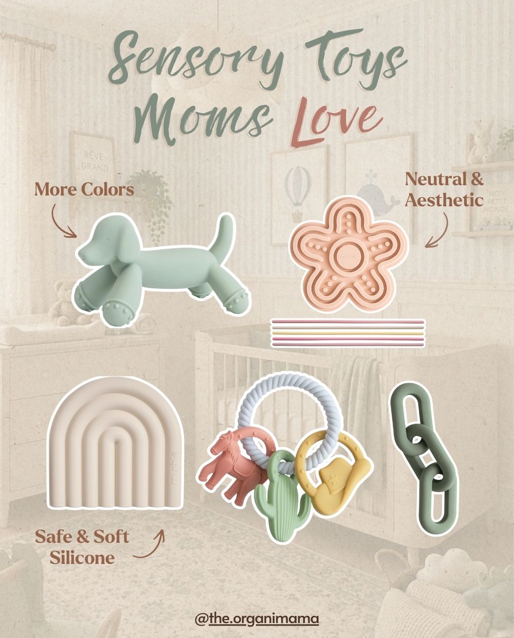 The OrganiMama Facebook ad: Beautiful toys that fit your home and nurture…