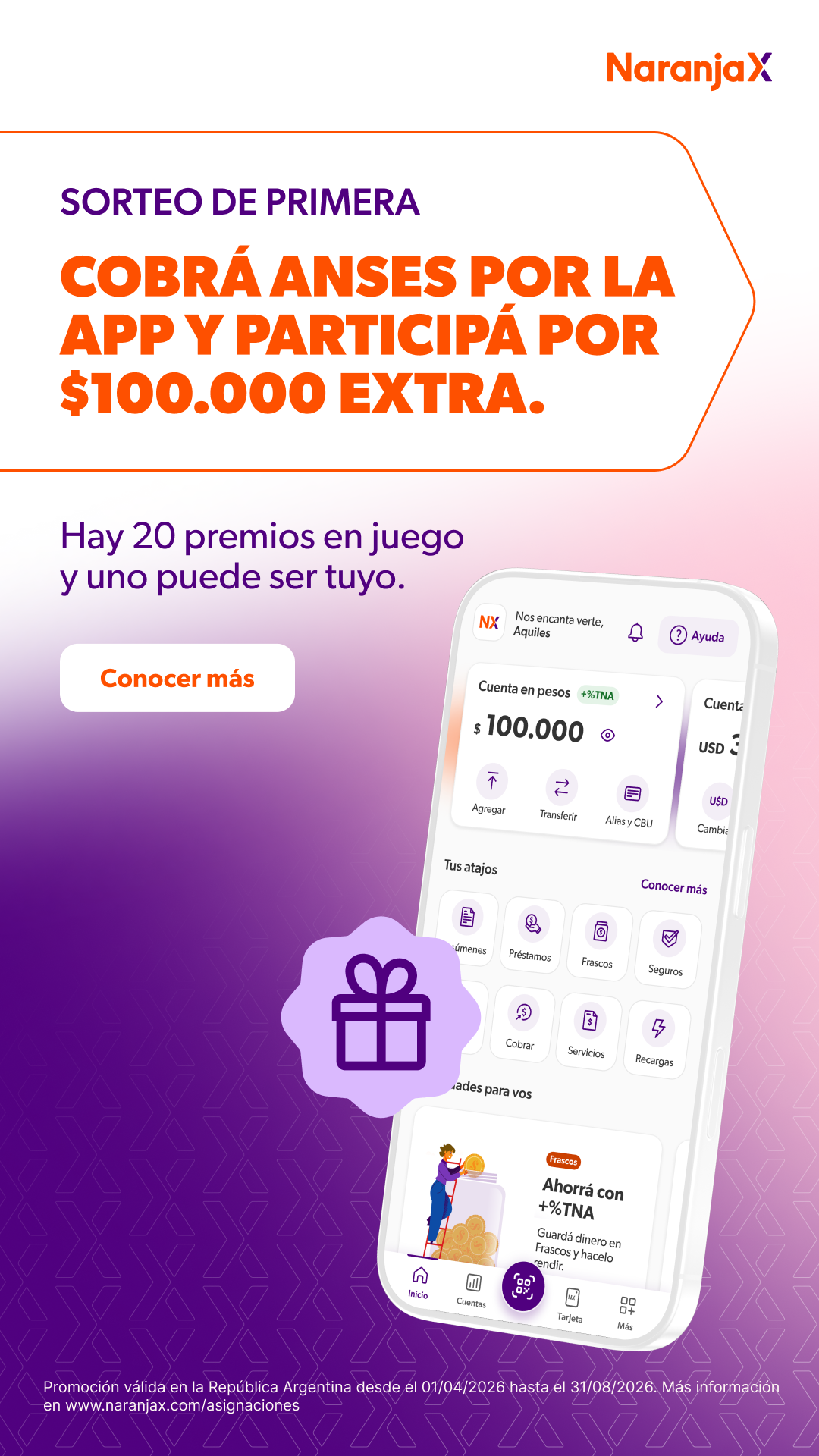 Naranja X Facebook ad