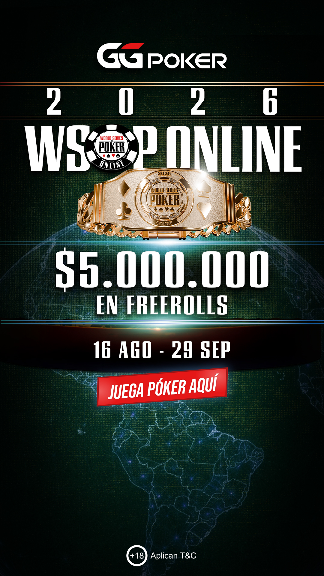 GGPoker En Español Facebook ad: ¡La WSOP Online ha vuelto!