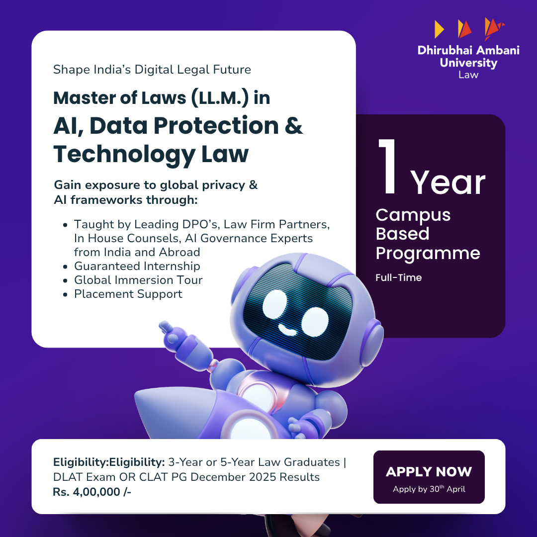 Dhirubhai Ambani University - School of Law Facebook ad from Mar 24, 2026