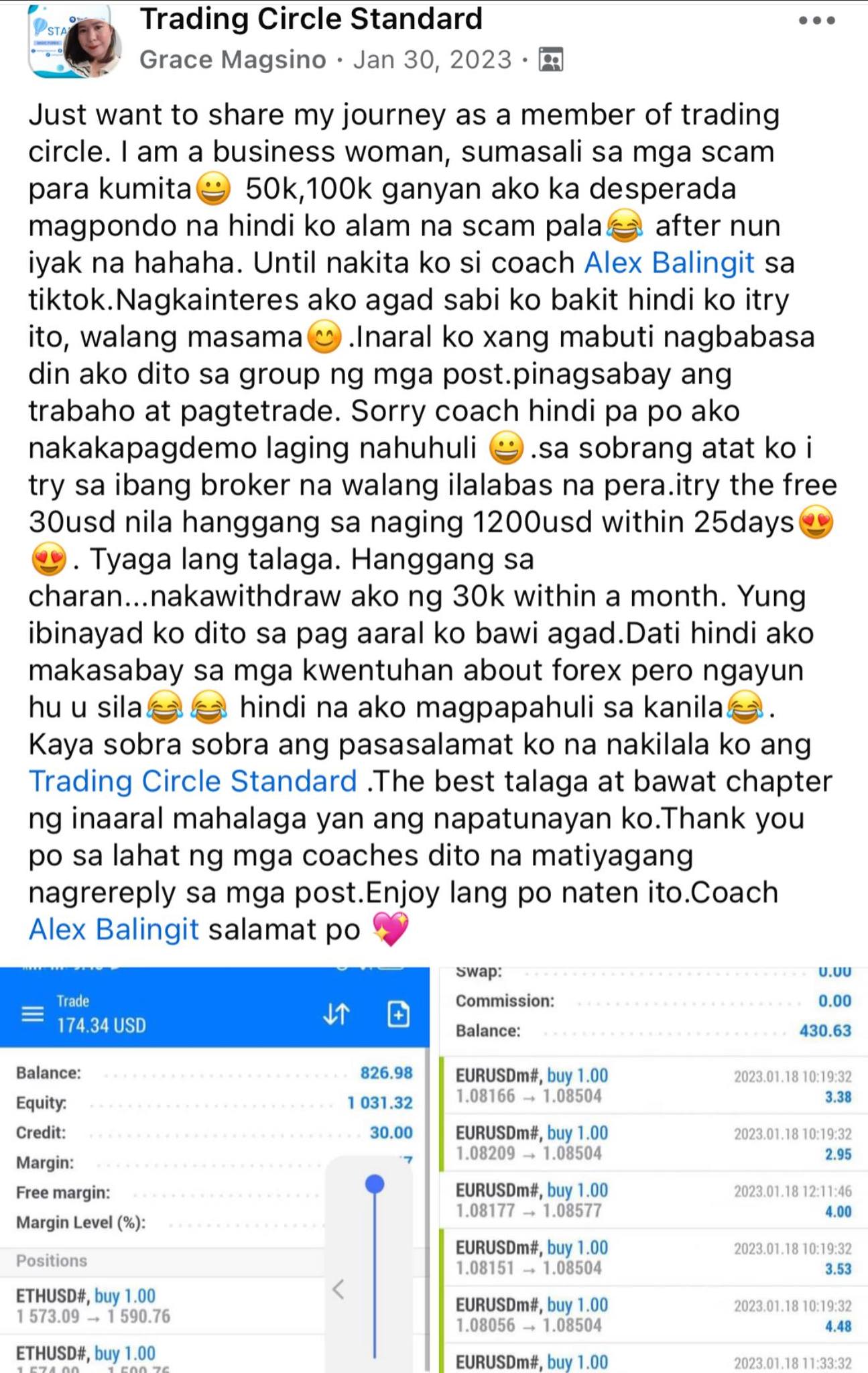 Alex Balingit Facebook ad