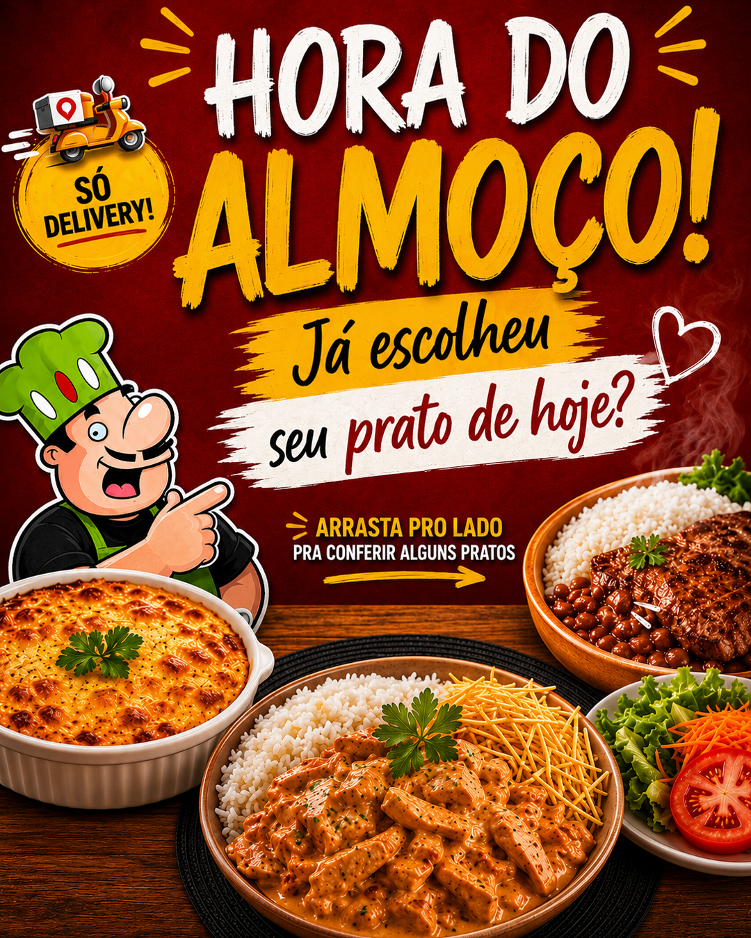 Sabor & Cia Delivery Facebook ad: Almoço pronto sem precisar cozinhar.