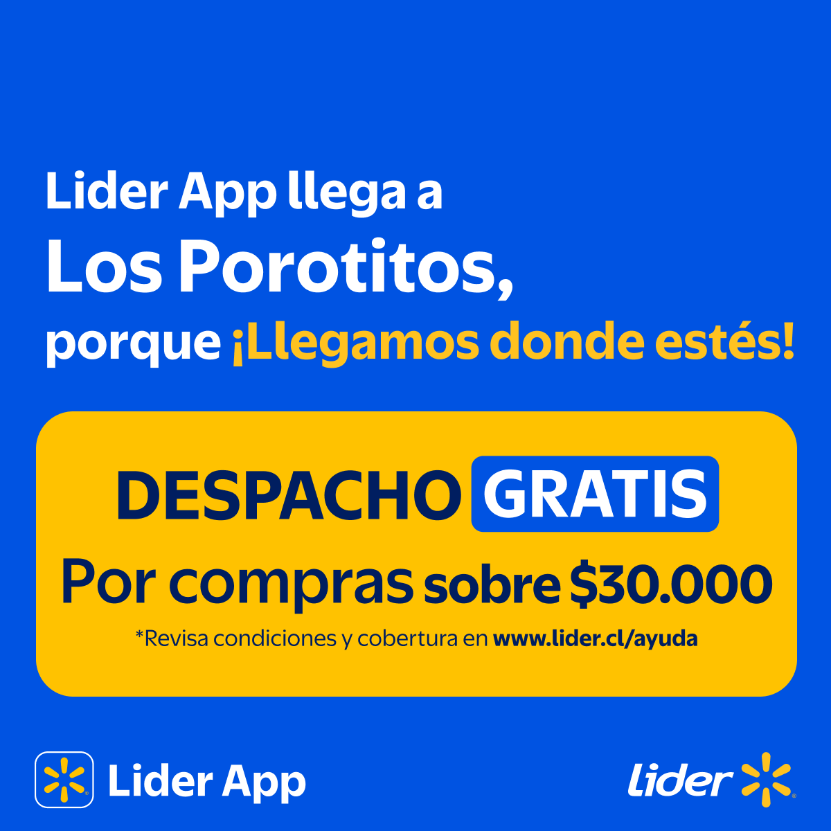 Lider Facebook ad: Compra en Los Porotitos con tu Lider App