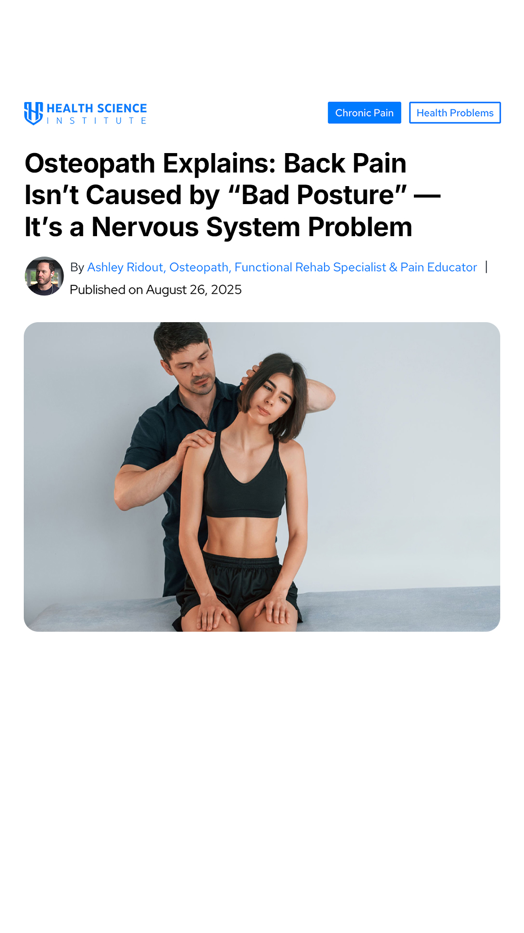 Ashley Ridout Osteopath Facebook ad