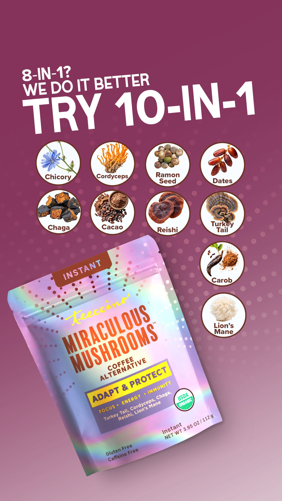 Teeccino Herbal Coffees & Teas Facebook ad