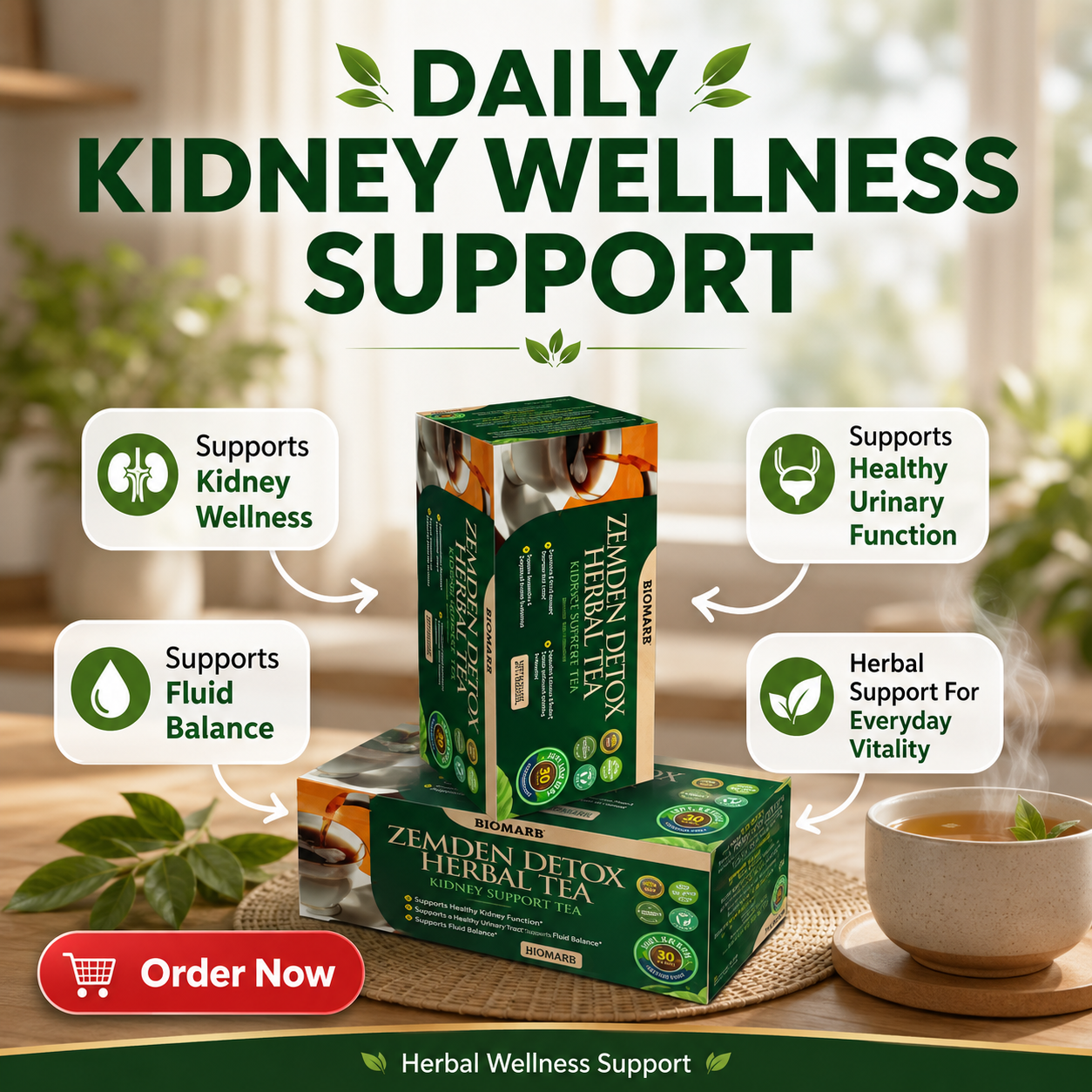 Herbal Kidney Tea Facebook ad: FREE DELIVERY AND PAYMENT ON DELIVERY