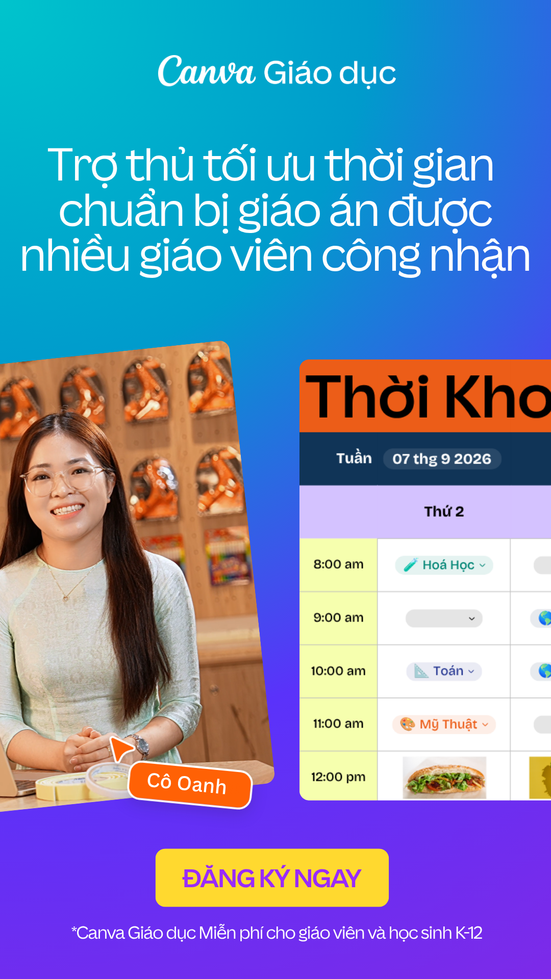 Canva Vietnam Facebook ad: Đăng ký Canva Giáo dục miễn phí