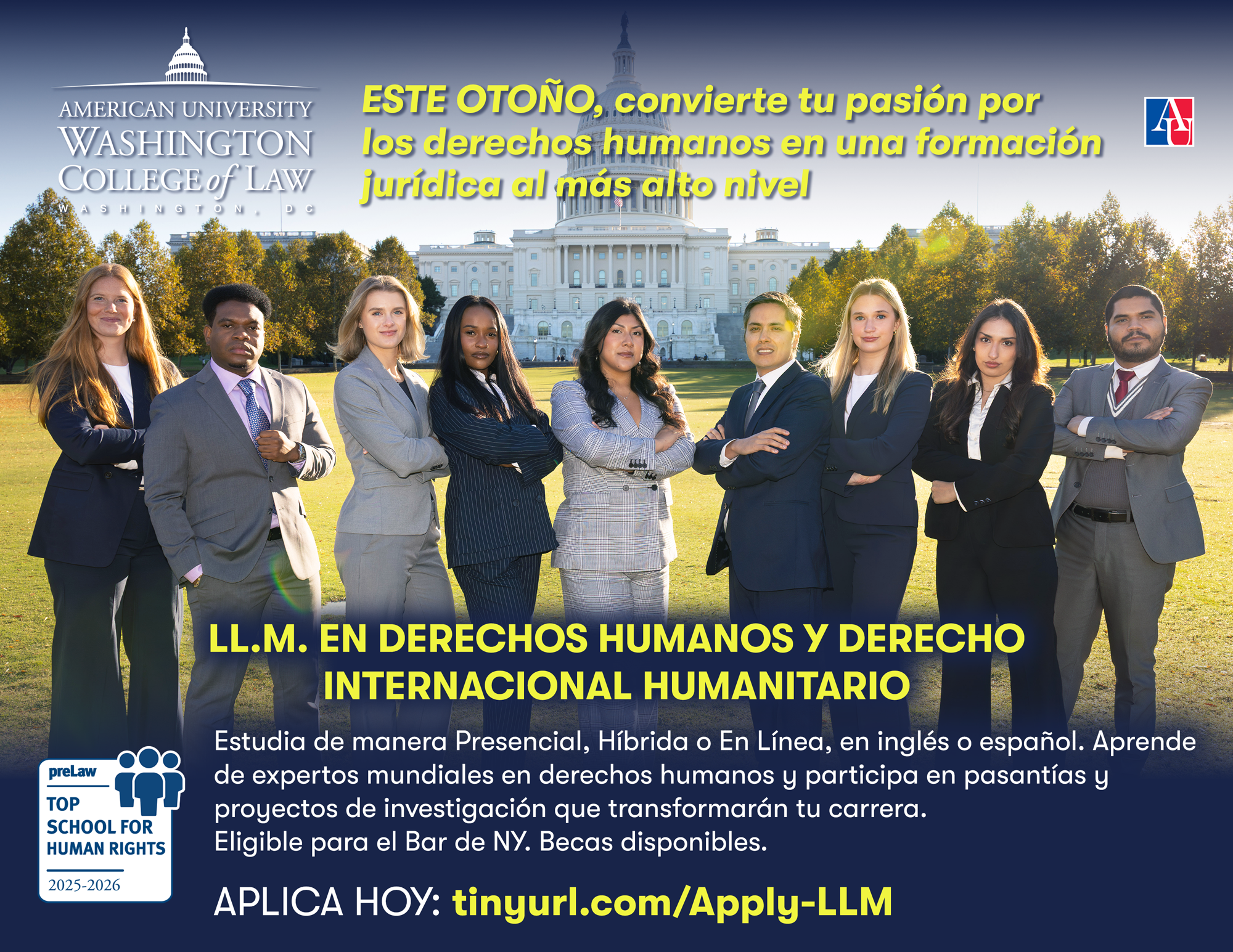 American University Washington College of Law Facebook ad