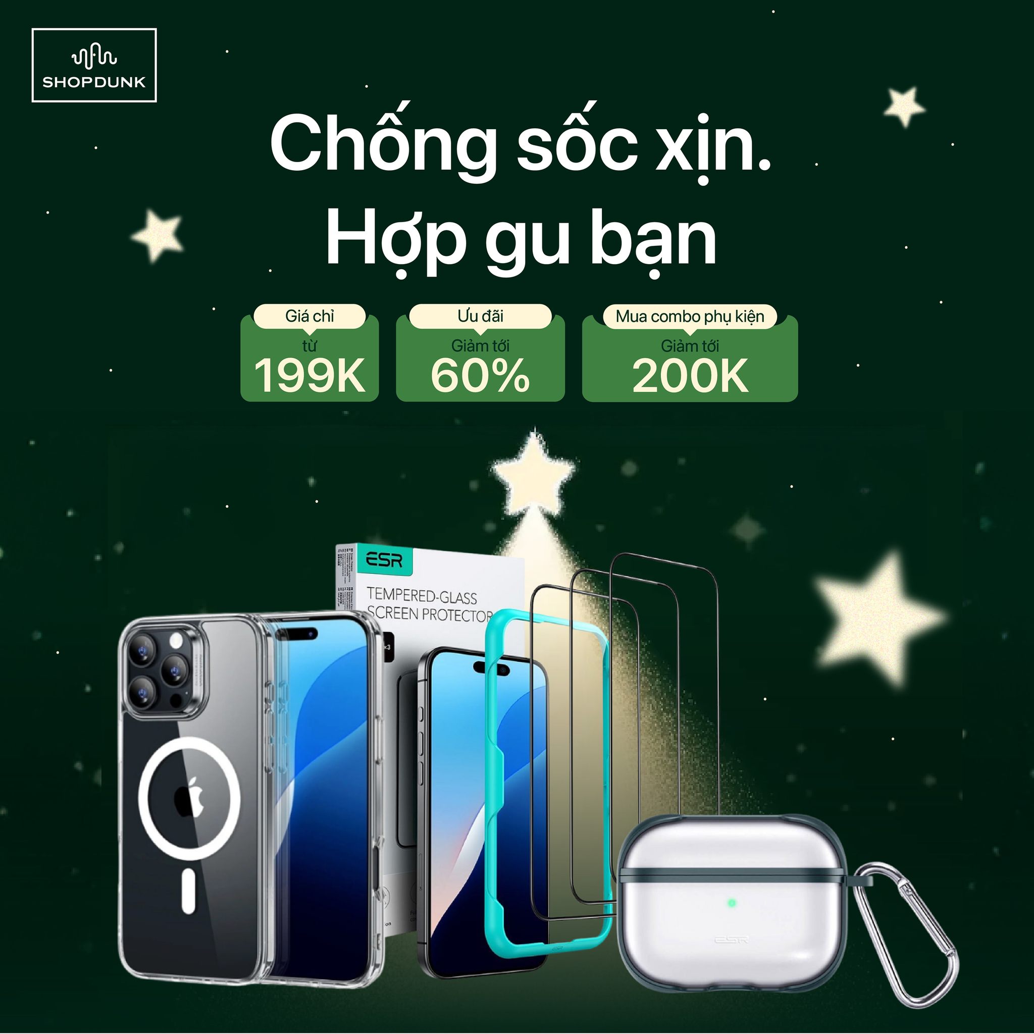 ShopDunk Facebook ad: ESR - CHỐNG SỐC XỊN.