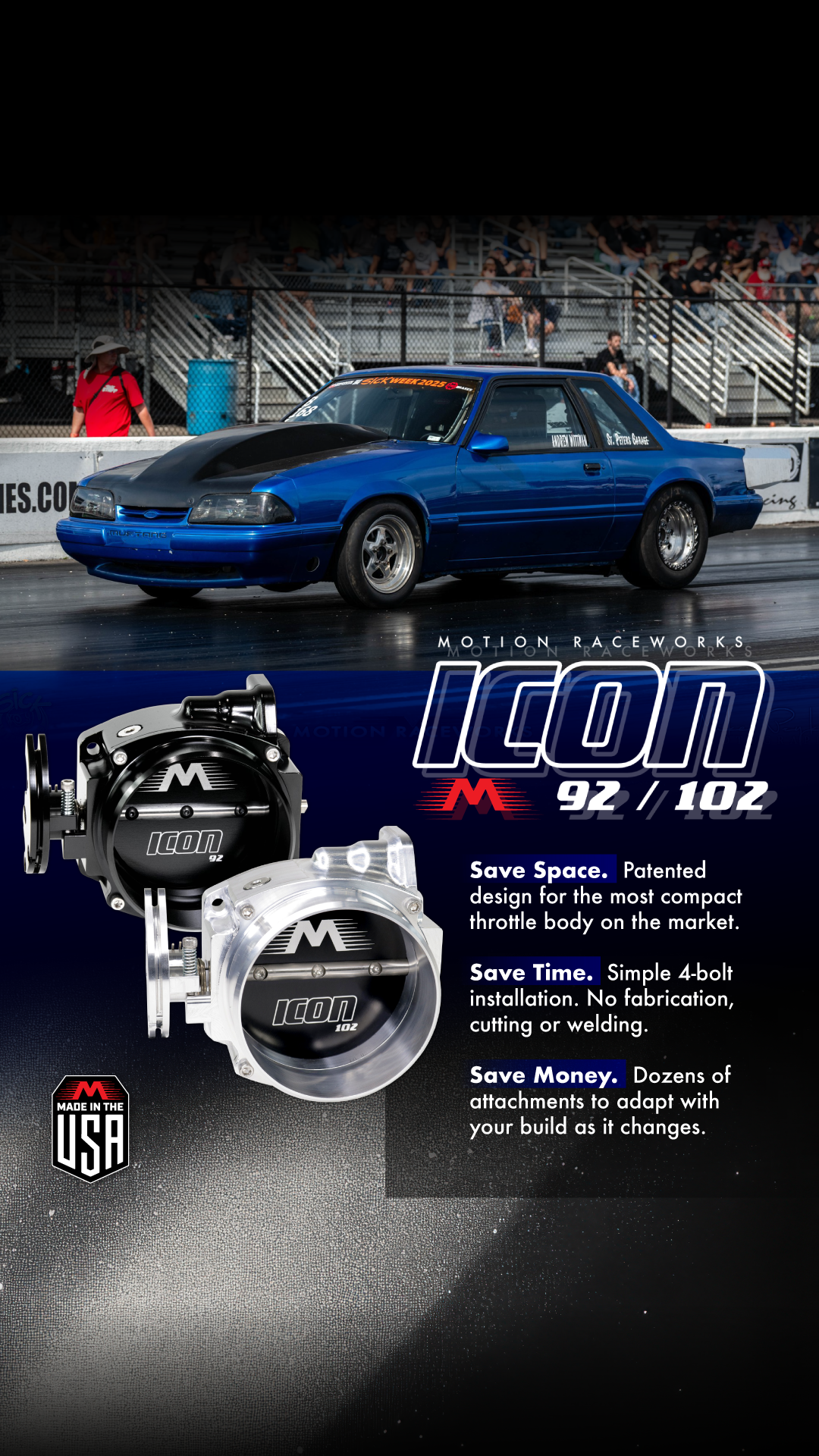 Motion Raceworks Facebook ad from Apr 15, 2025