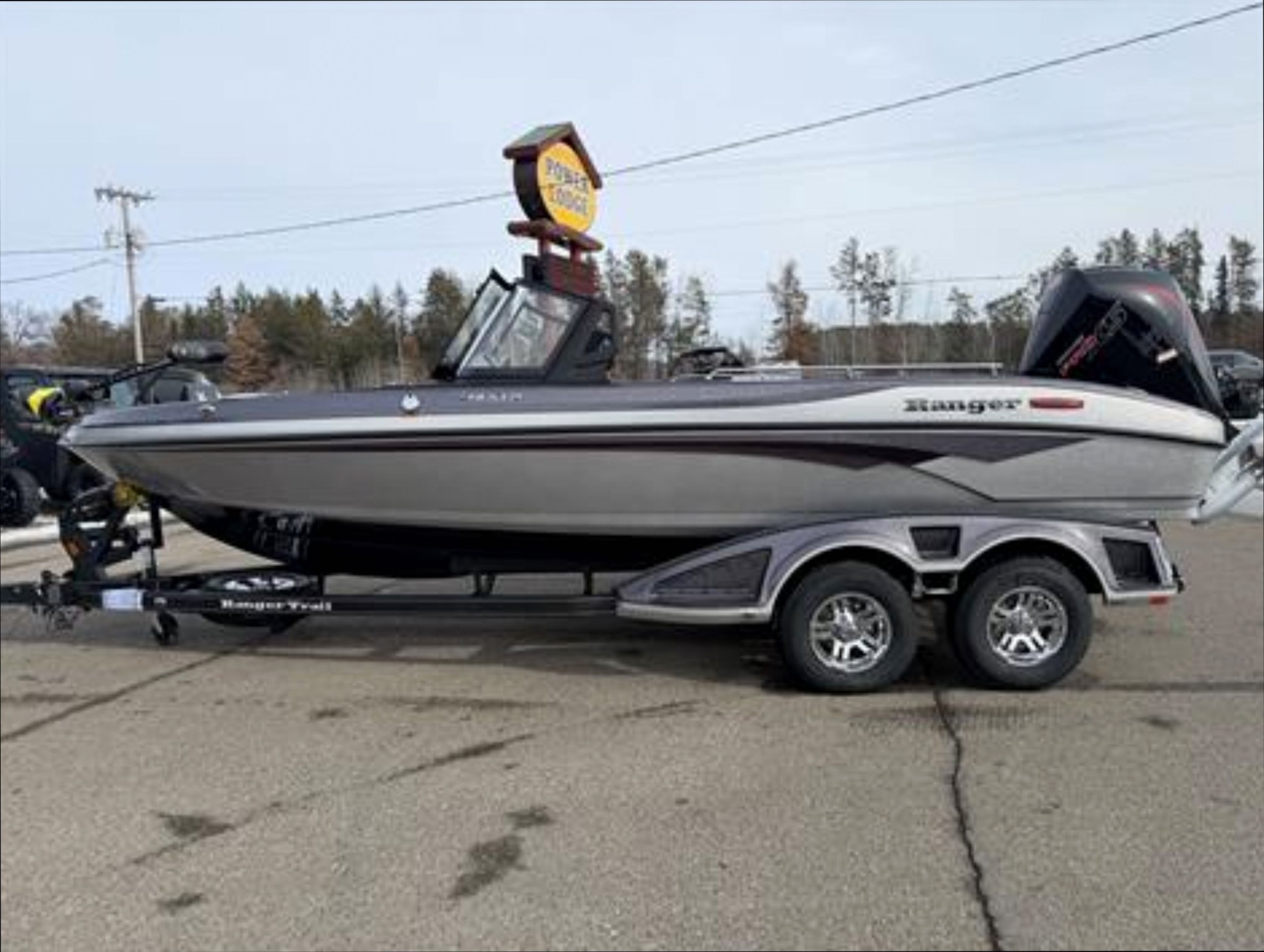 Power Lodge Facebook ad: 2026 RANGER 2080MS ANGLER **$2000 BASS PRO GIFT CARD**