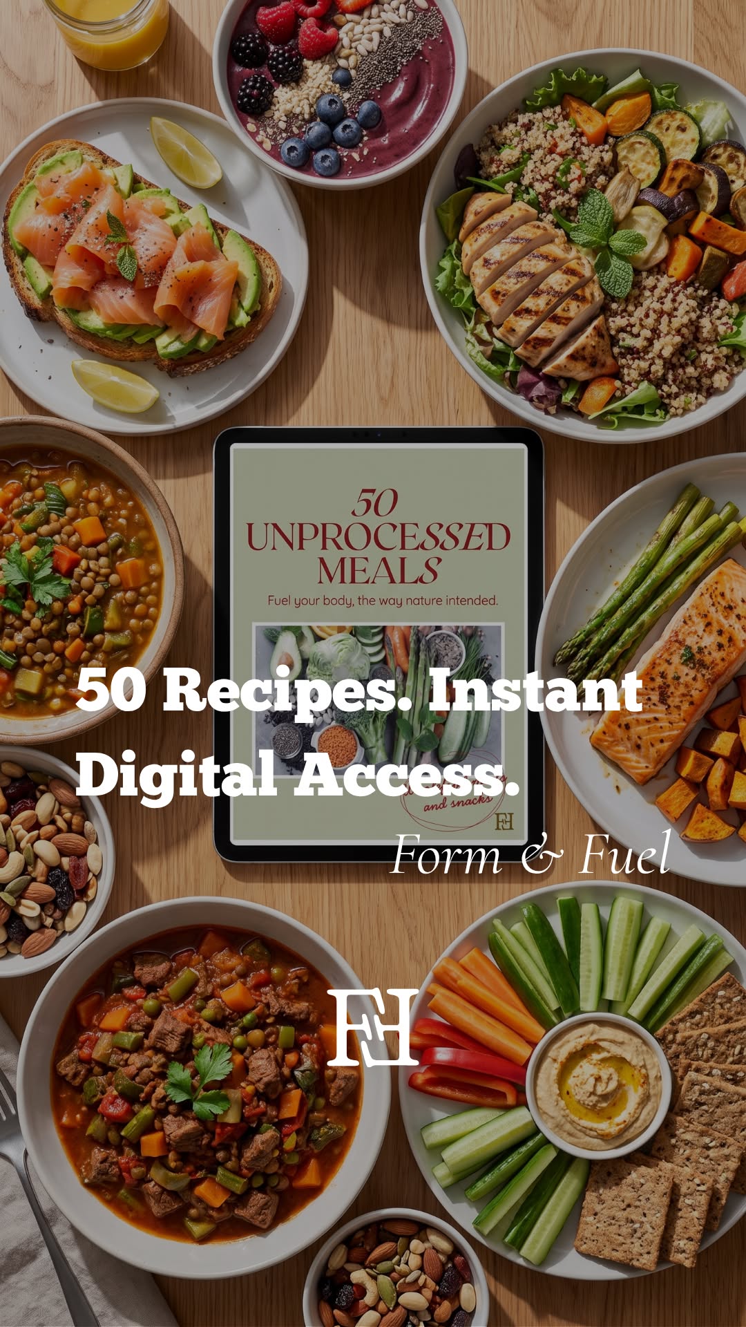 FORM & FUEL Facebook ad: 500 Unprocessed Meals