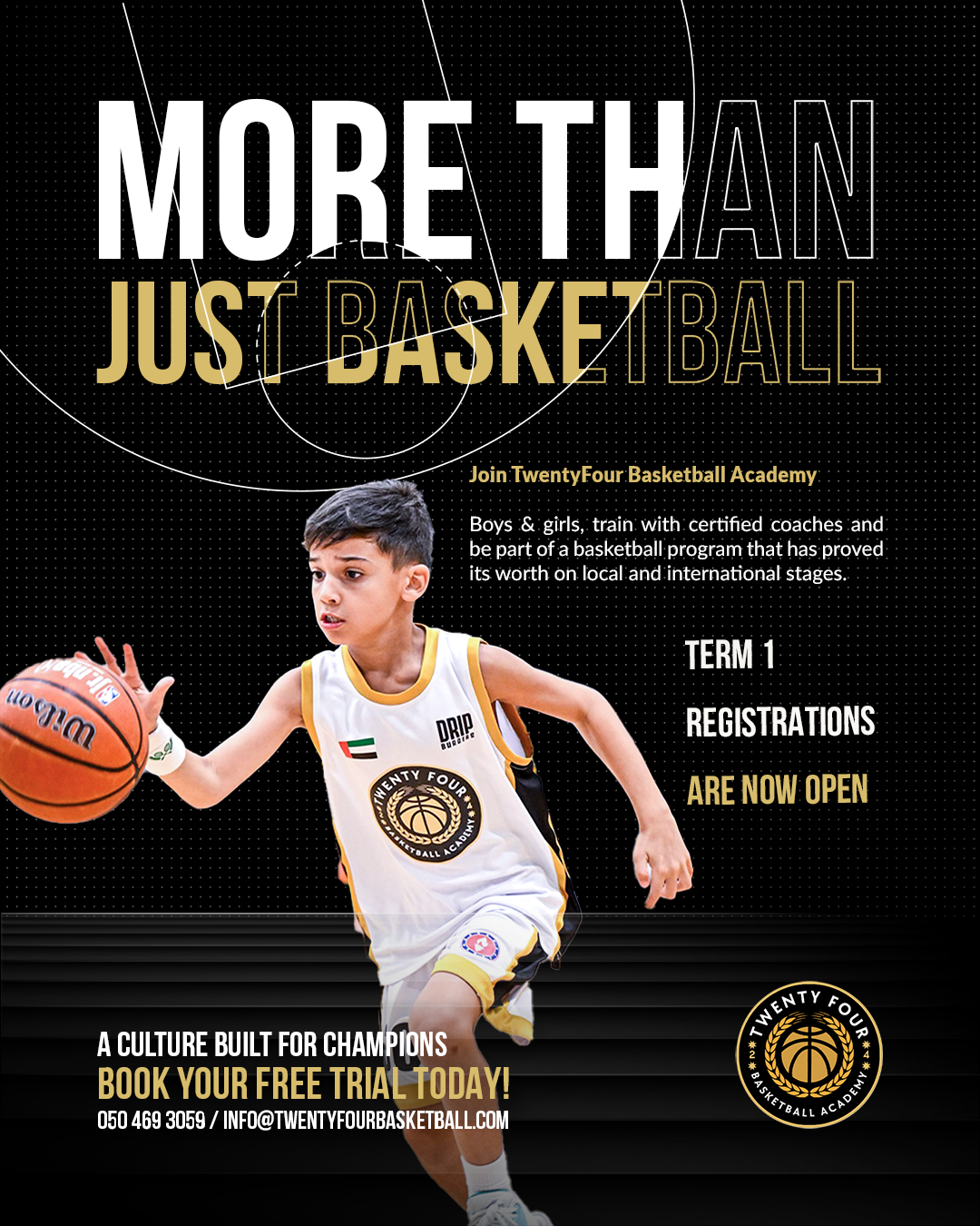 TwentyFour Basketball Academy Facebook ad: Elevate Your Game Today