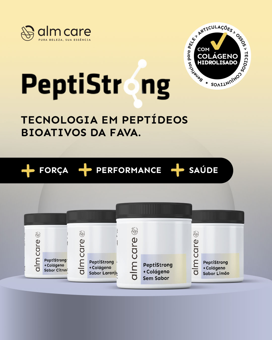 Alm Care Facebook ad: O PeptiStrong é o primeiro suplemento desenvolvido através…
