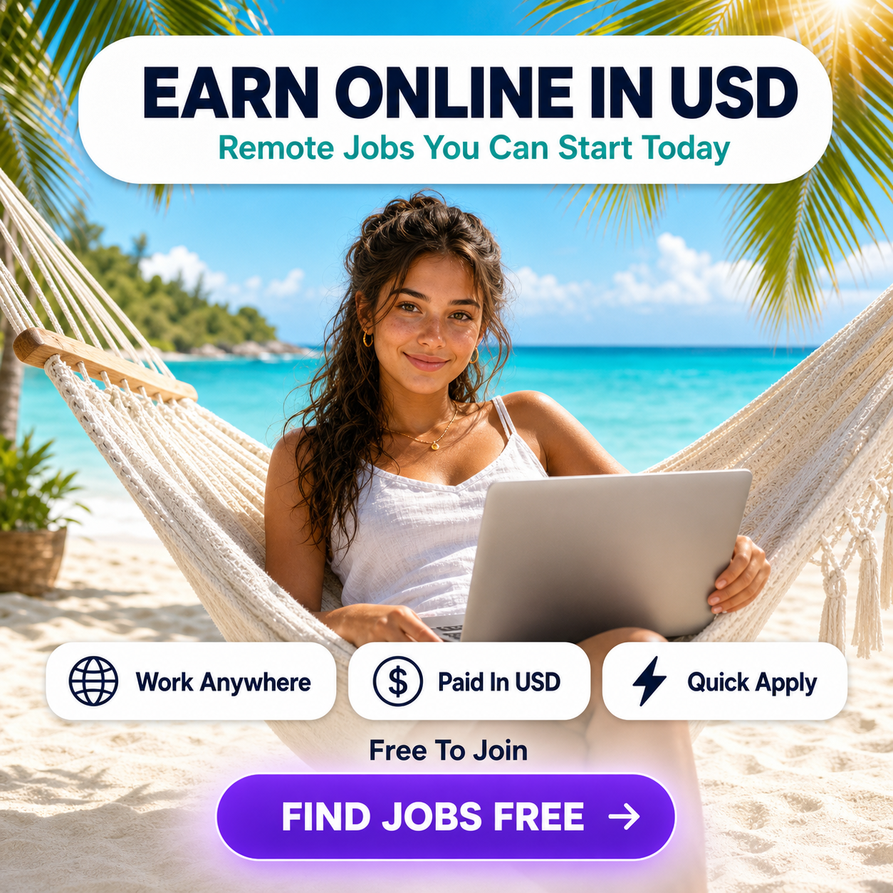 Remote Jobs Daily Facebook ad: Work From Anywhere