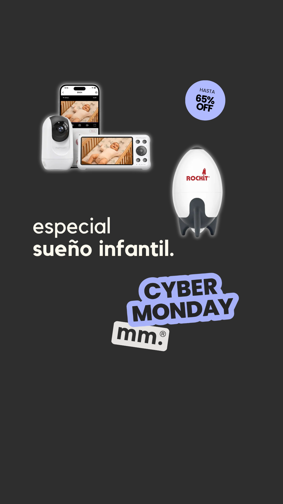 Mamás Mateas Facebook ad: Cyber Monday Mamás Mateas todo para acompañar las…