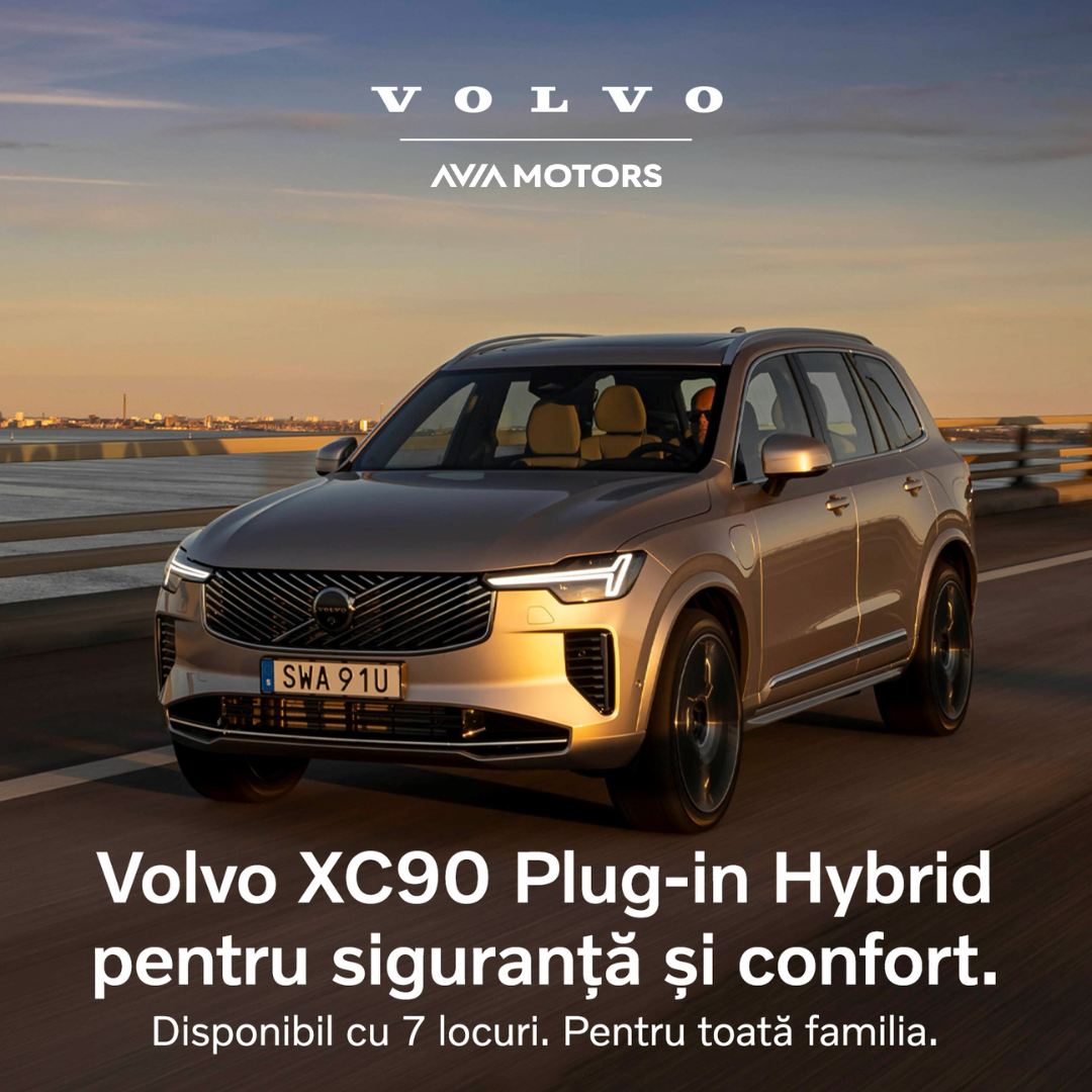 Avia Motors - Dealer Autorizat Volvo Facebook ad: Eleganță pură, putere hibridă, tehnologie intuitivă.