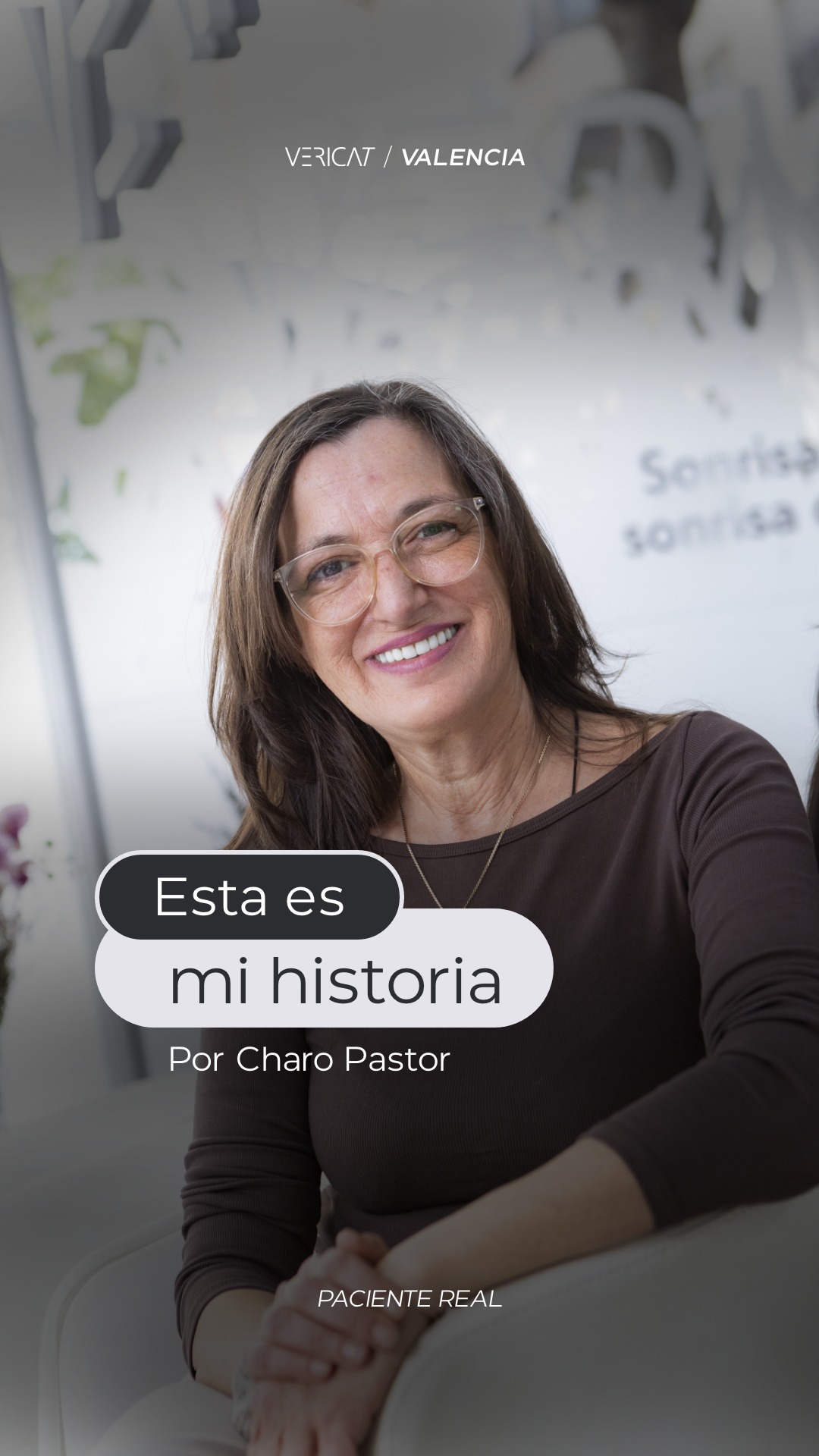 Vericat Implantología Inmediata. Clínica de implantes dentales. Facebook ad: La historia de Charo empezó mucho antes de…