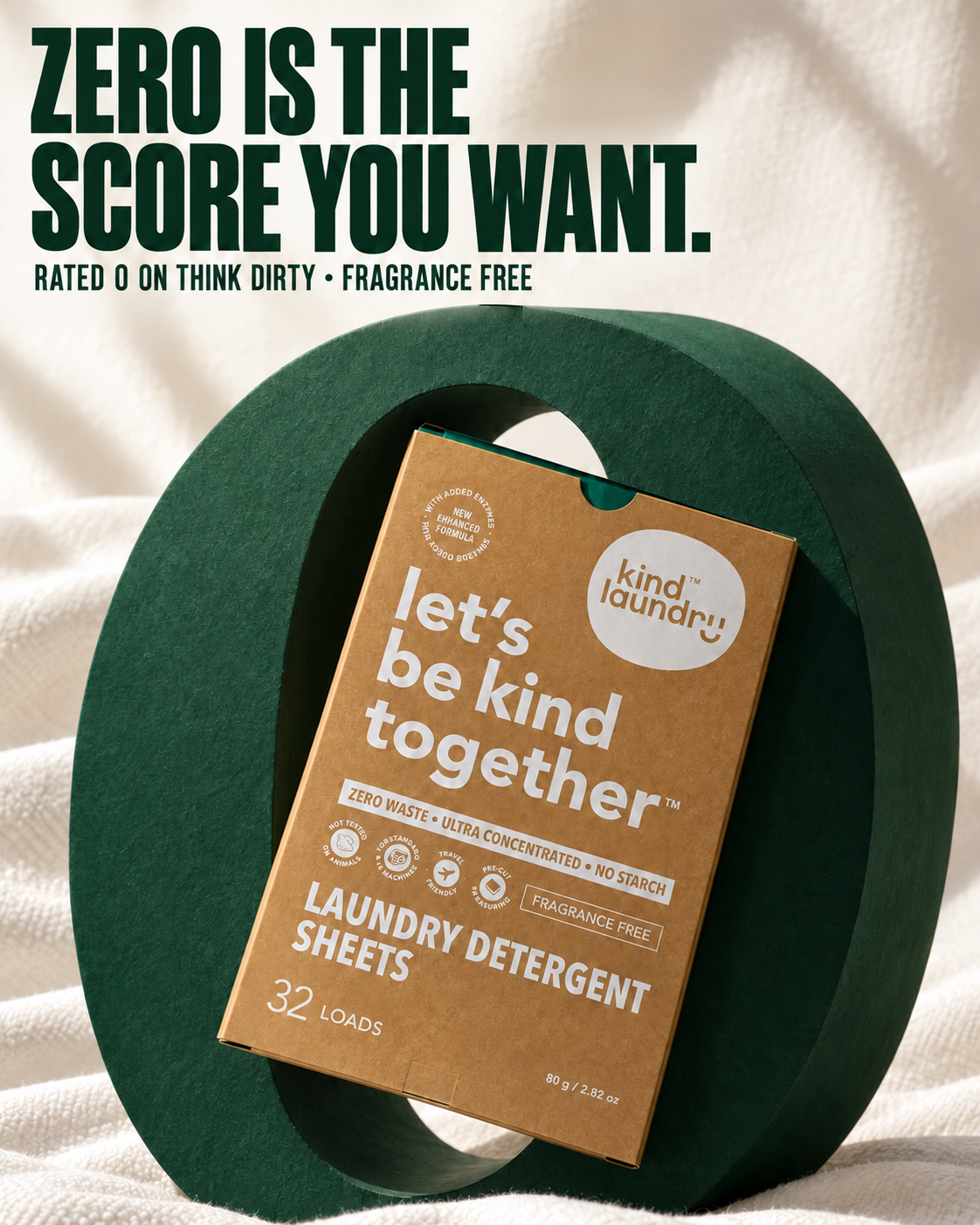 Kind Laundry Facebook ad: No Dyes, No Parabens, No Synthetic Fragrance, Rated 0 on…