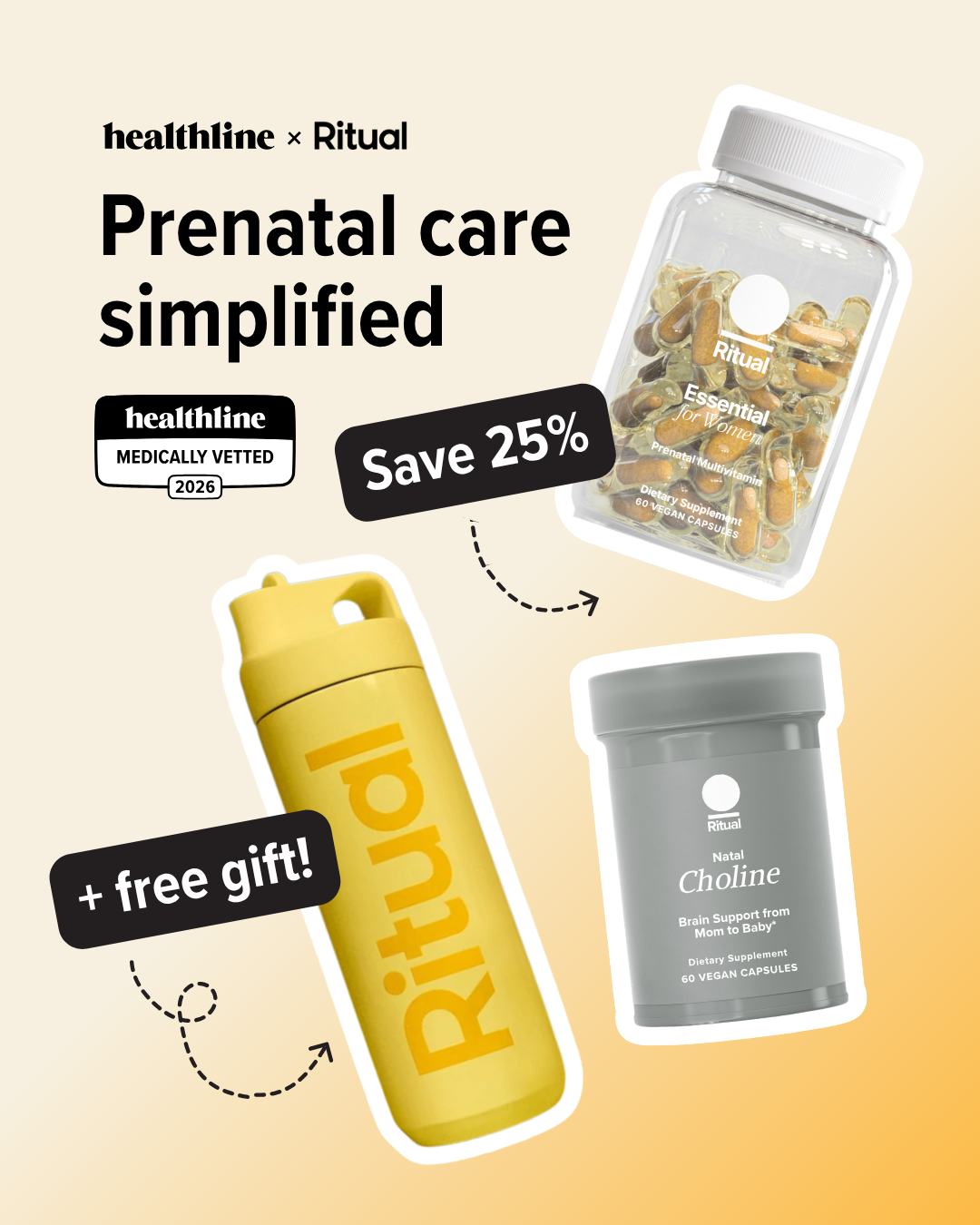 Healthline Facebook ad: Essential prenatal starter set