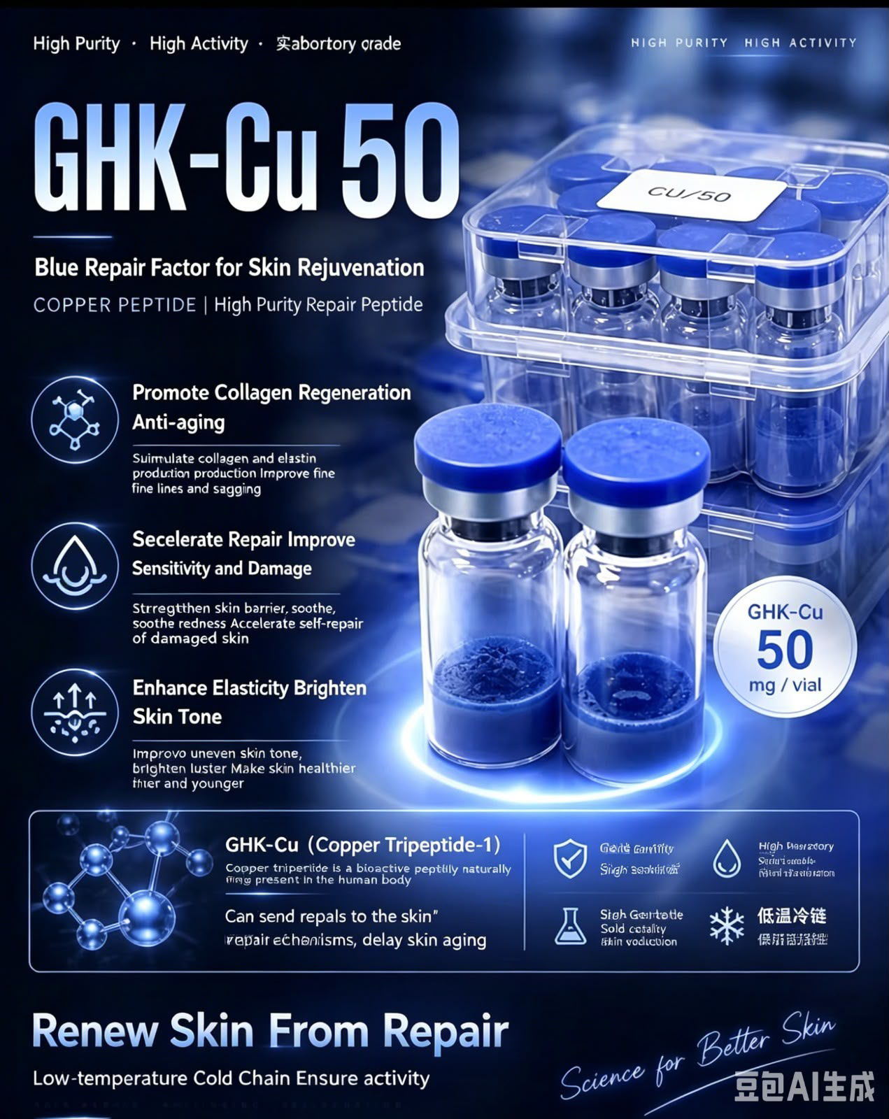 Peptide Research Institute Facebook ad: High-quality direct factory supply, OEM customization…