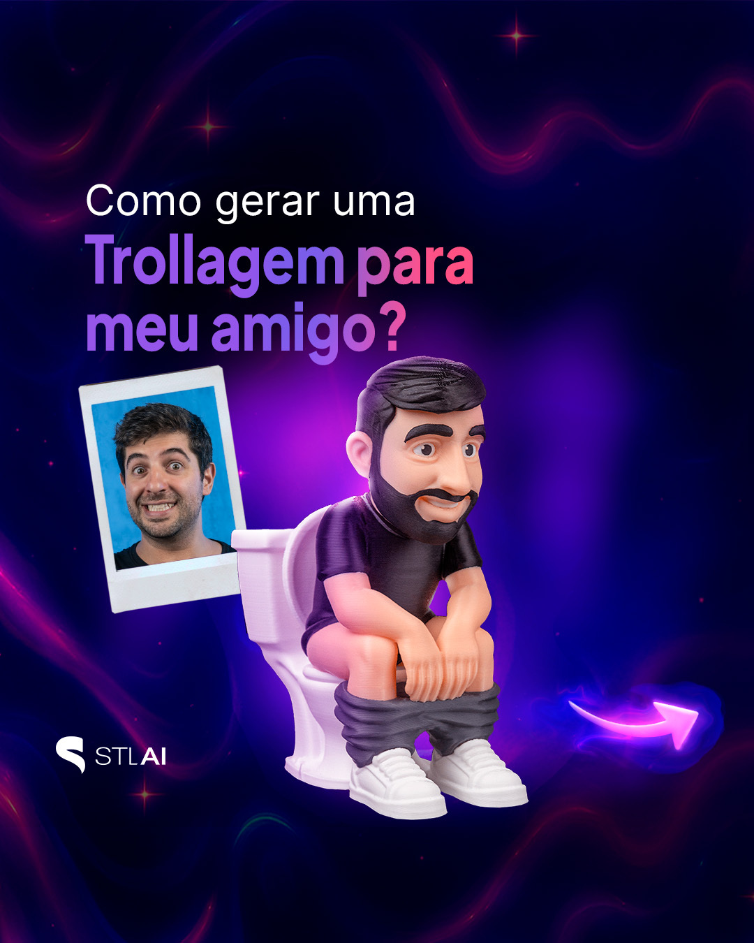 STL AI BR Facebook ad: Tá pensando em trollar seu amigo e ainda…