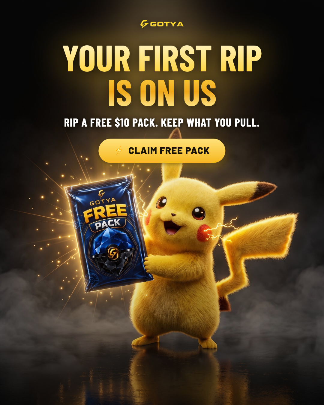 Gotya.com Facebook ad: Rip Your First Pack Free
