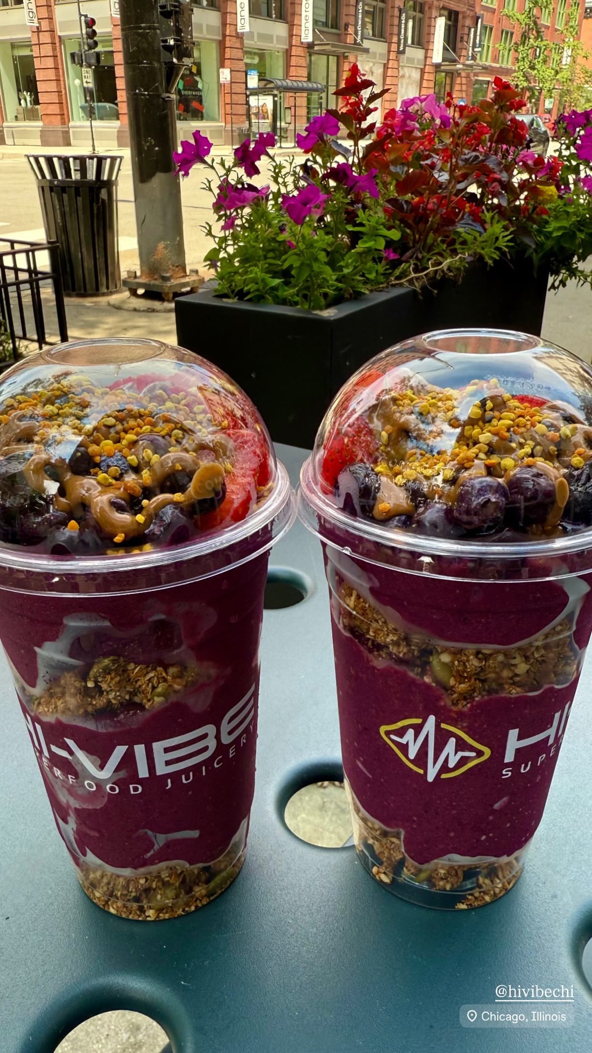 HI-VIBE Superfood Juicery Facebook ad from Mar 9, 2026