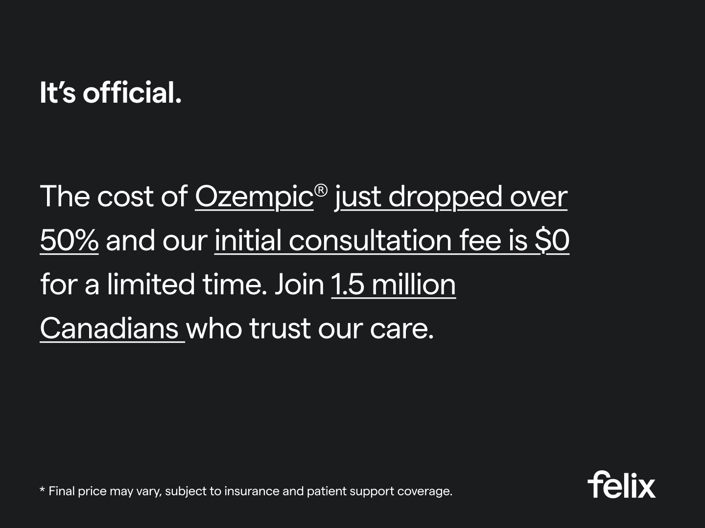 Felix Health Facebook ad