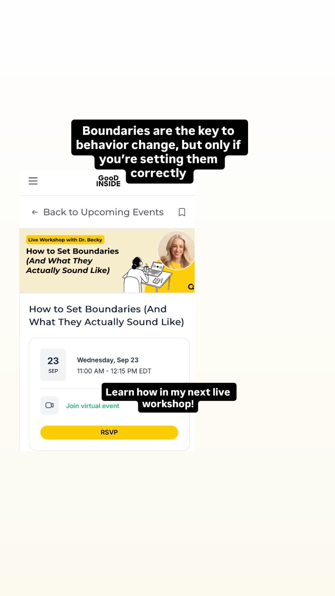 Dr. Becky at Good Inside Facebook ad