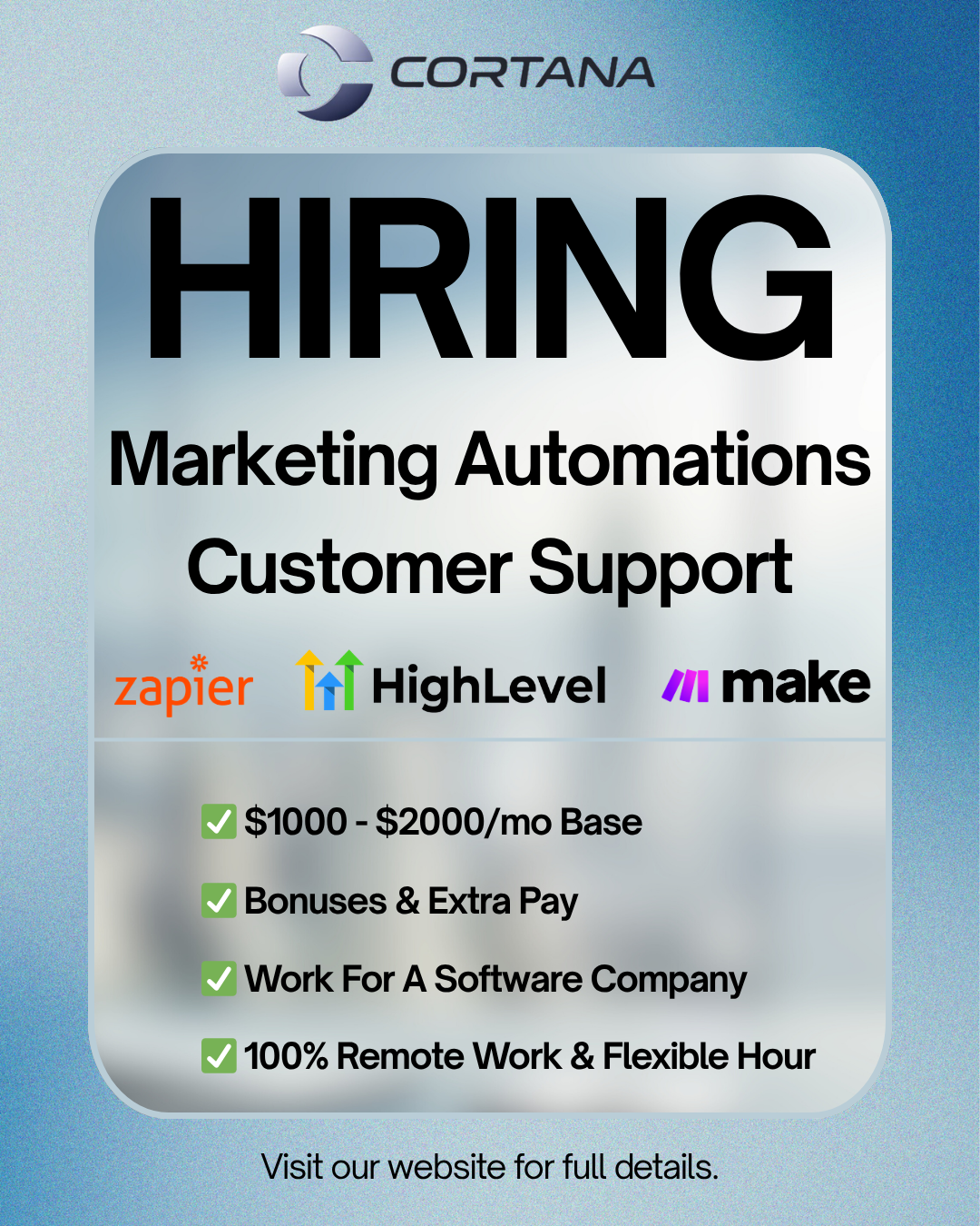 CEO Of Cortana AI - Matei Parvu Facebook ad: We Are Hiring