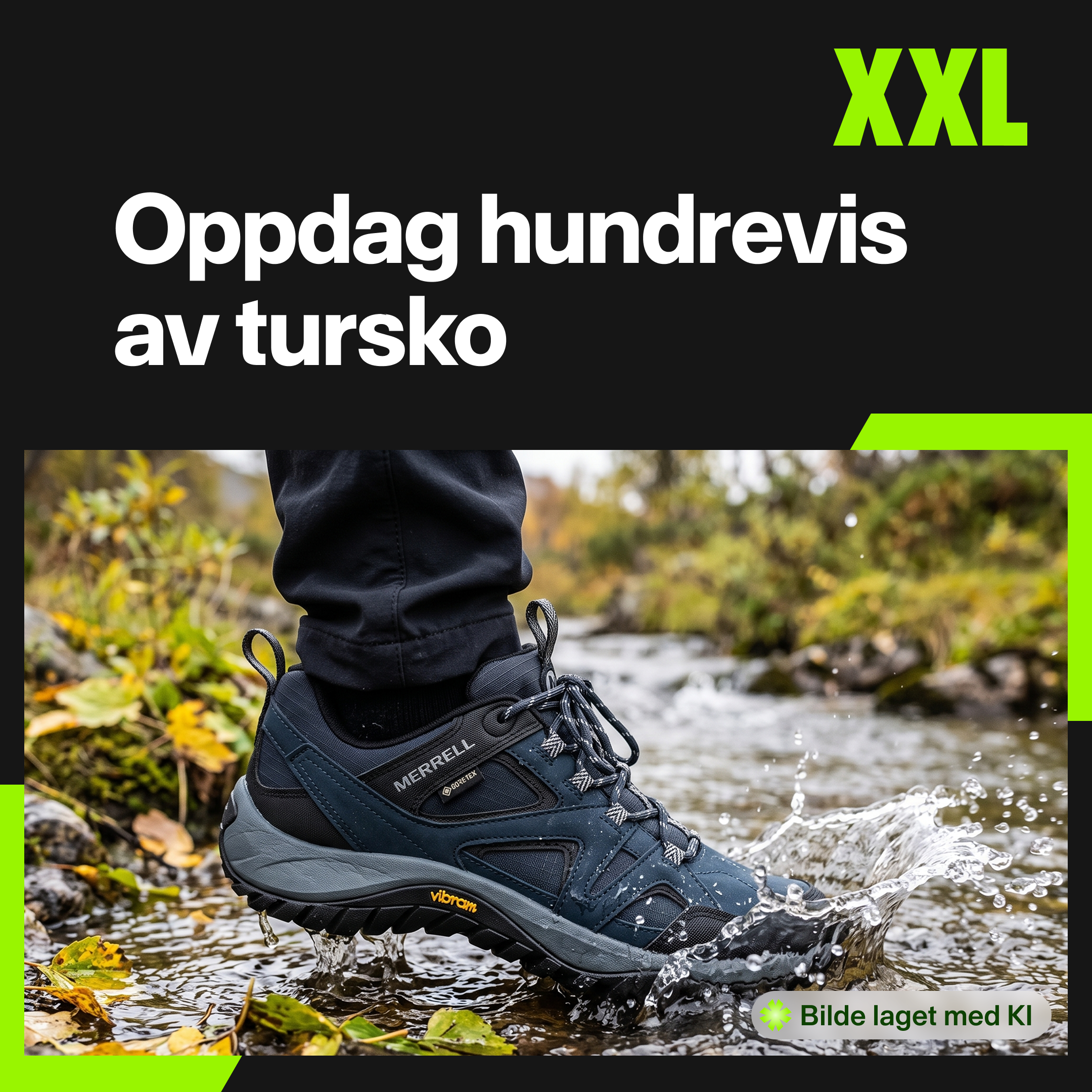 XXL Sport & Villmark Facebook ad: Hundrevis av tursko, finn det perfekte paret for stien