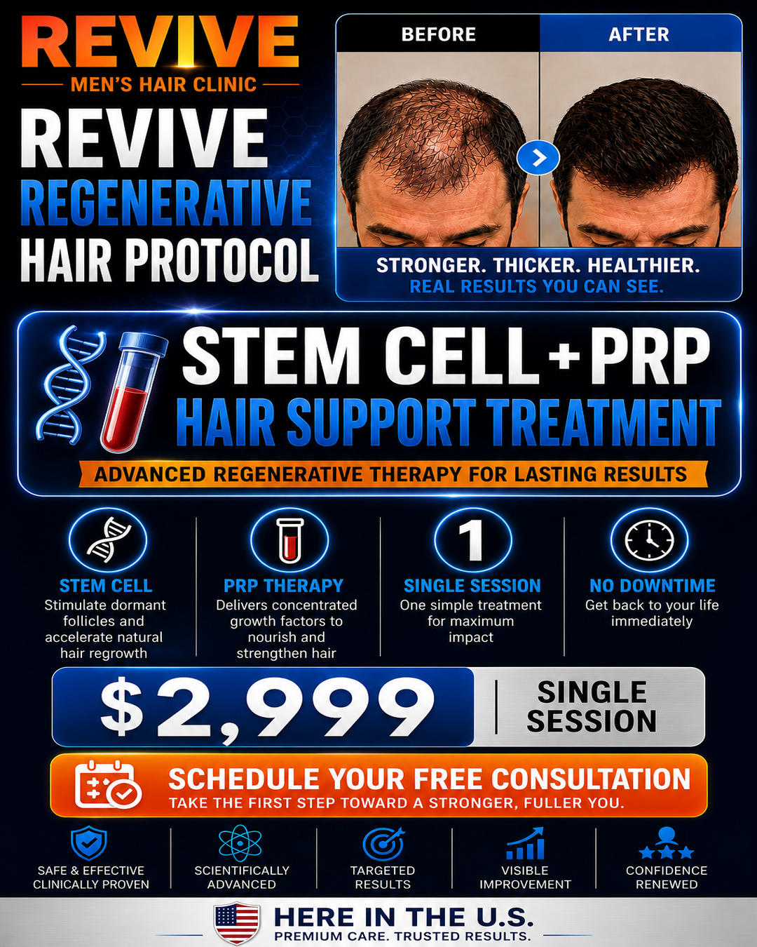 Revive Men's Hair Clinic Facebook ad