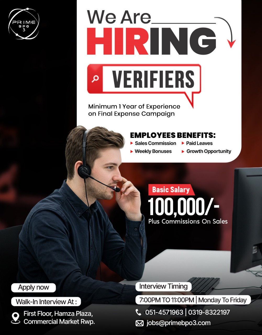 Prime BPO 3 Facebook ad: FE Verifiers