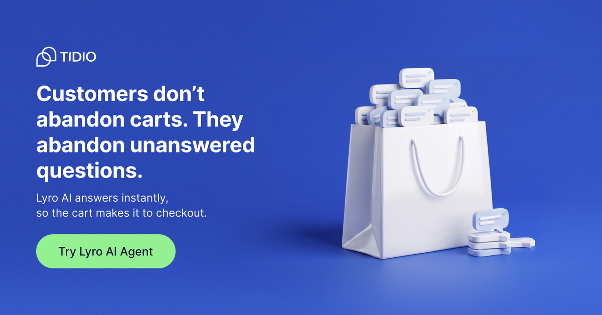 Tidio Facebook ad: One Answer Closer to Checkout