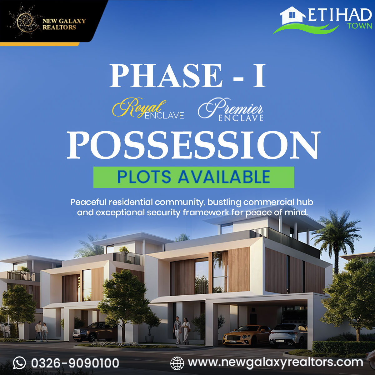 New Galaxy Realtors - Etihad Town Phase I & II Facebook ad: Get in touch for more information