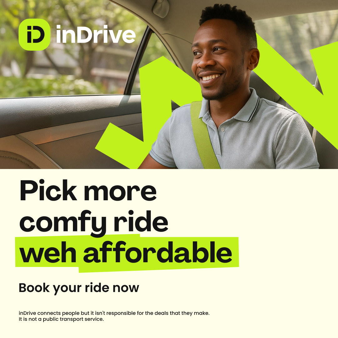 inDrive Facebook ad: Pick more comfy ride weh affordable. Book yuh ride now.