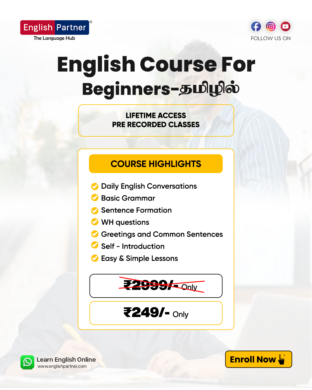 English Partner Facebook ad