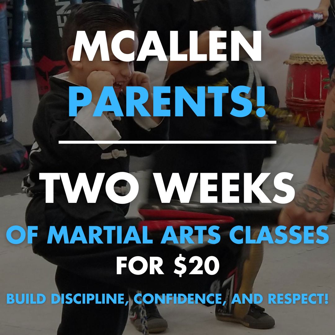 McAllen Family Martial Arts Academy Facebook ad: TWO WEEKS FOR $20