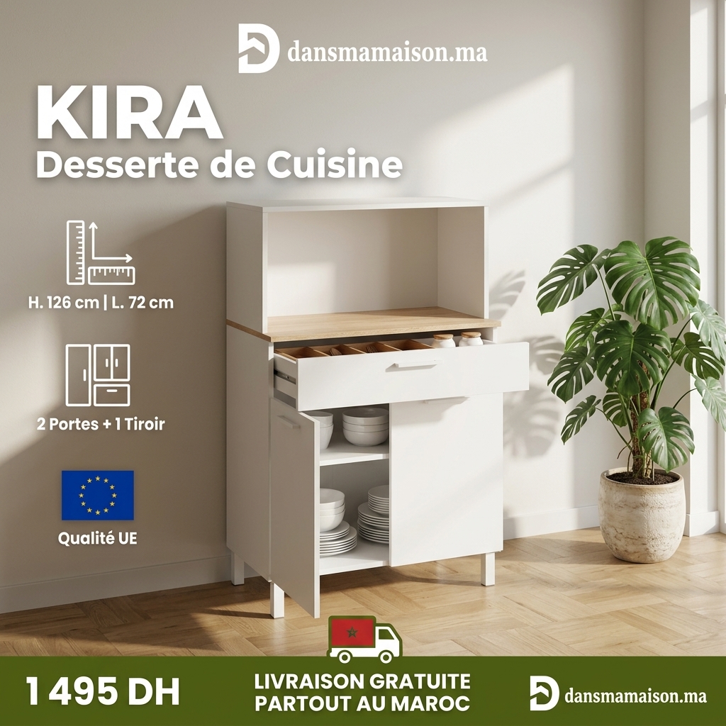 Dansmamaison.ma Facebook ad: Kira Desserte de Cuisine