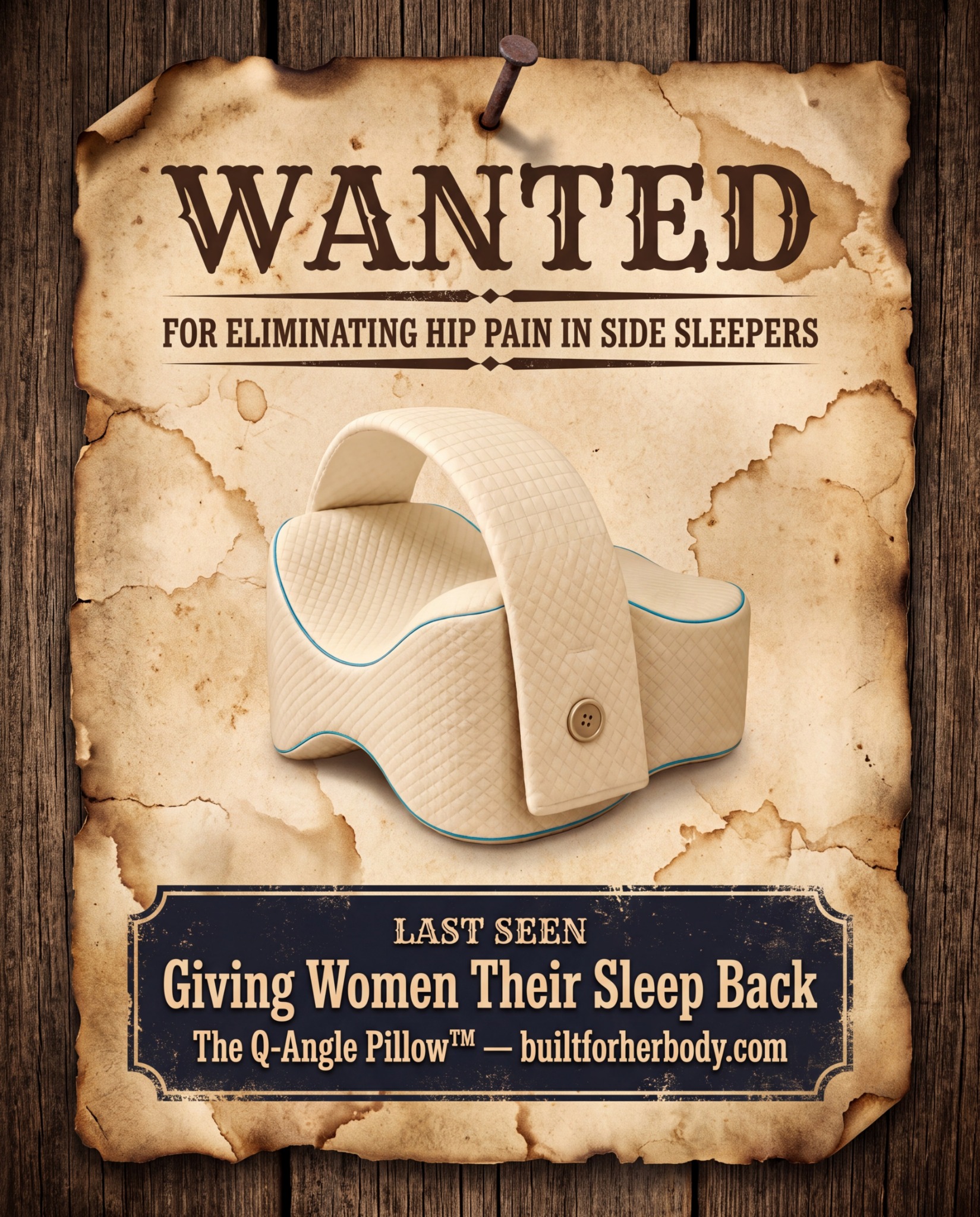 Built For Her Body Facebook ad: Side Sleeping Hurts? Find Out Why