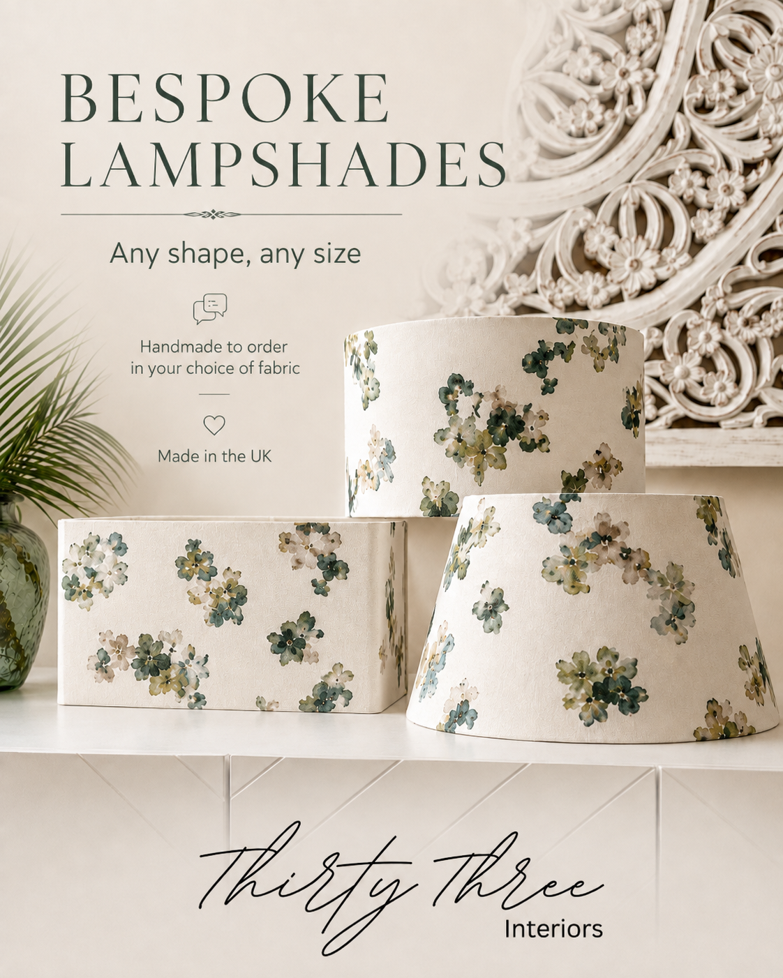 Thirty Three Interiors Facebook ad: Bespoke Lampshades Made to Order